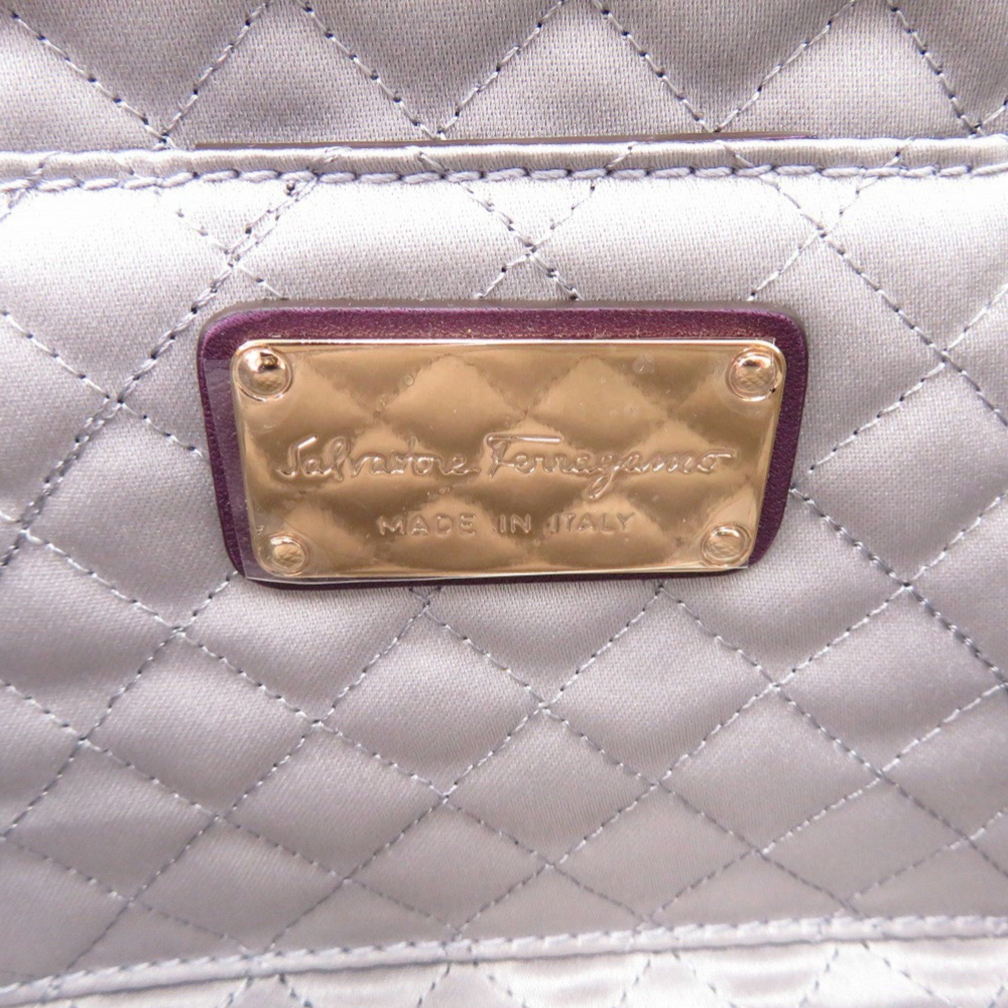 Salvatore Ferragamo Like new Salvatore Ferragamo Gancini E0 21 B912 satin purple clutch bag 0467 Size ONE SIZE - 8 Thumbnail