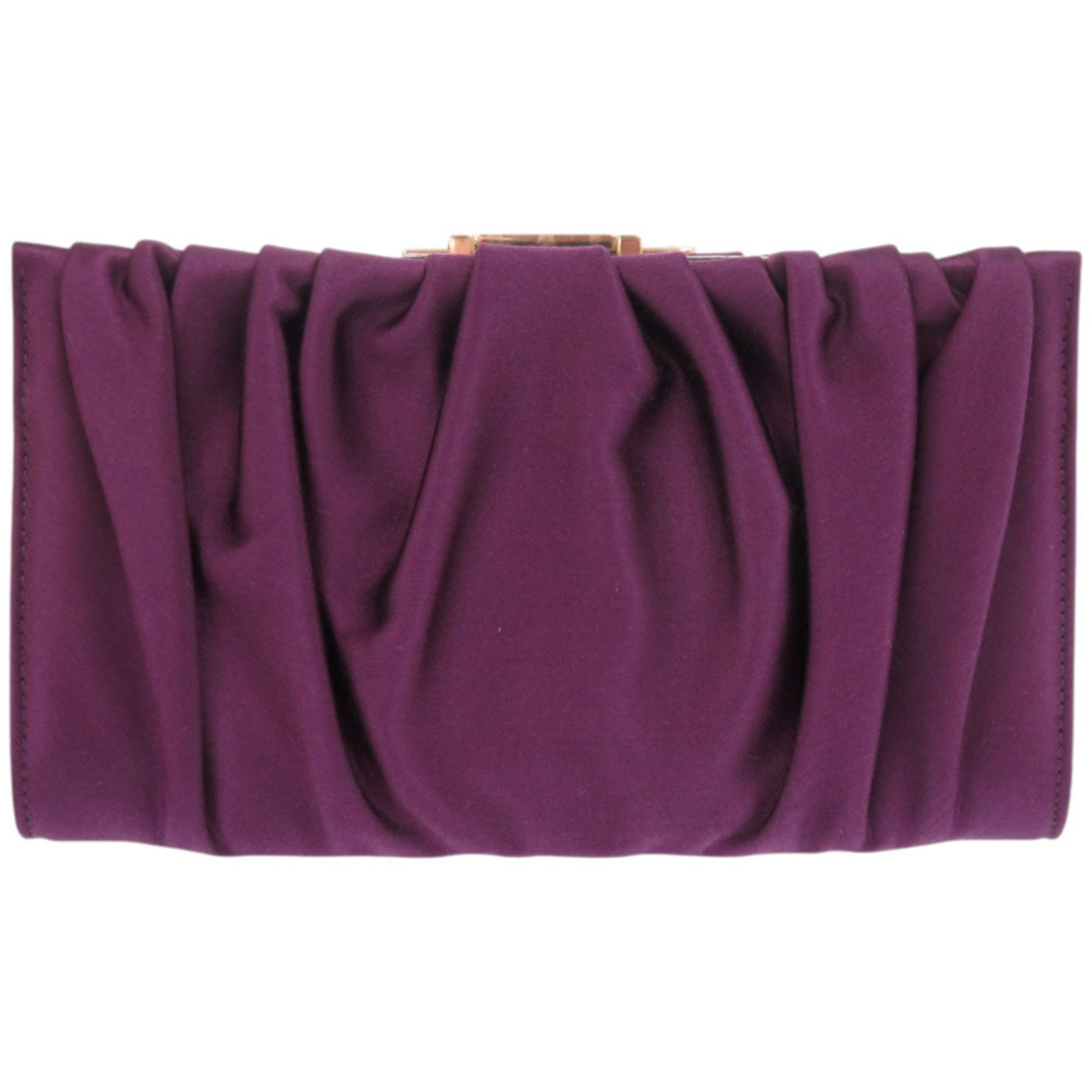Salvatore Ferragamo Like new Salvatore Ferragamo Gancini E0 21 B912 satin purple clutch bag 0467 Size ONE SIZE - 3 Thumbnail
