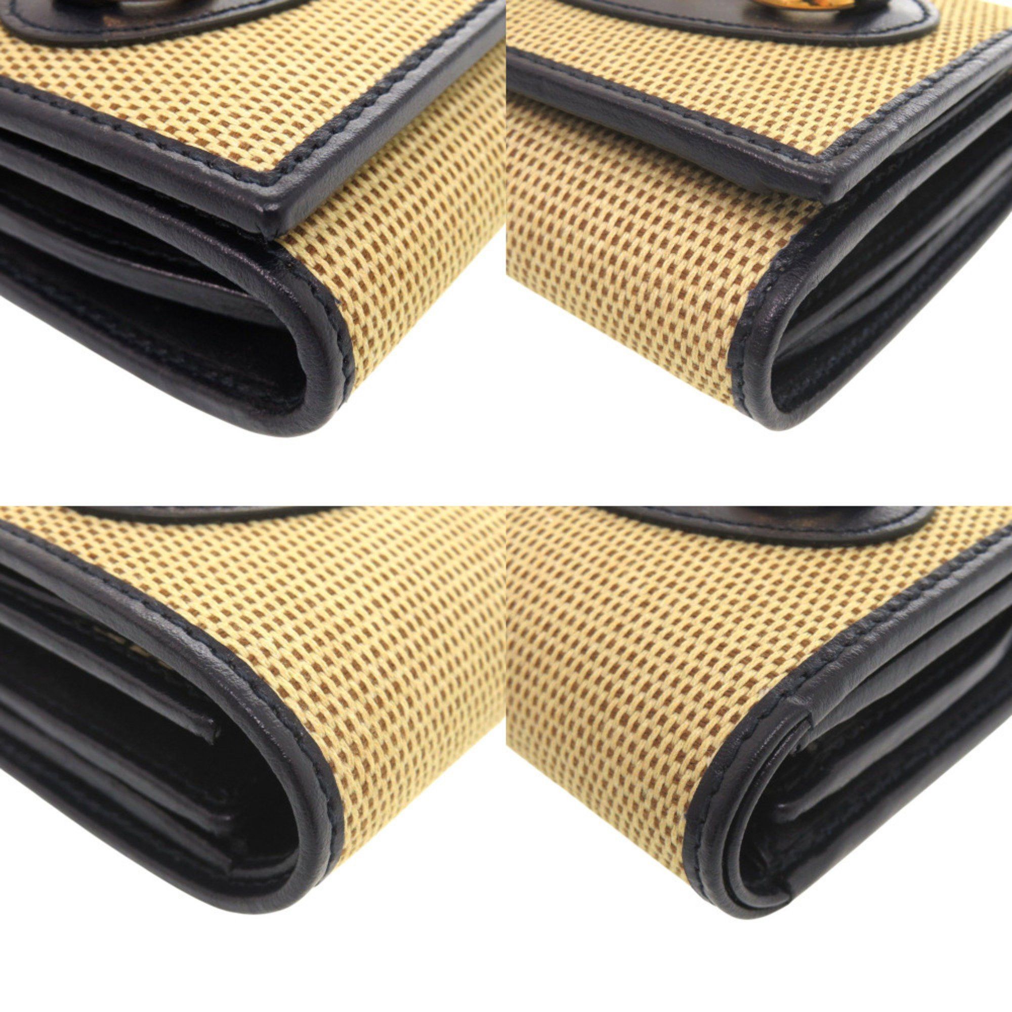 Gucci Like new Gucci Horsebit 621891 canvas/leather beige bifold wallet 0394 GUCCI Size ONE SIZE - 4 Thumbnail