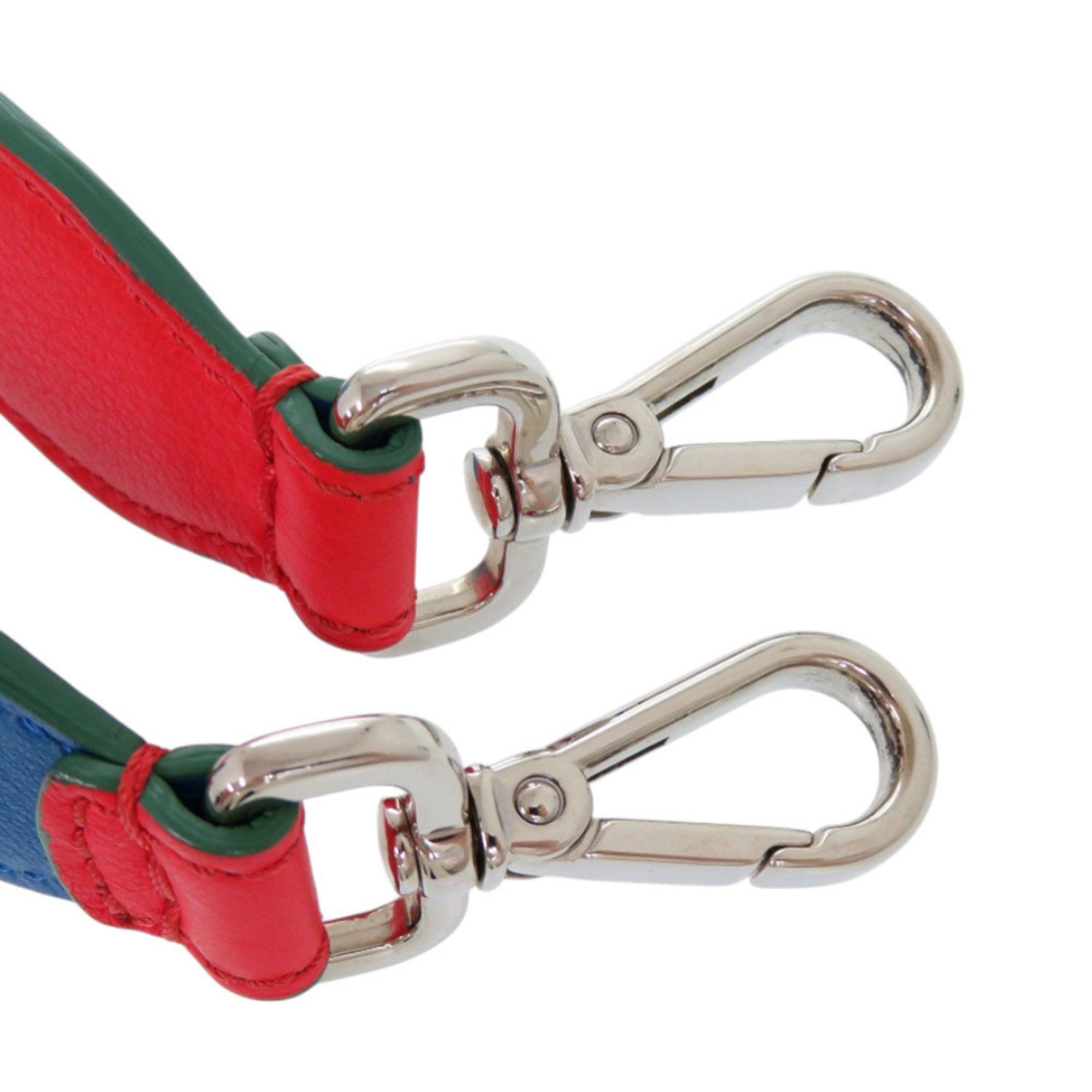 Fendi Fendi Leather Red and Blue Two-Tone Shoulder Strap 0540 FENDI Size ONE SIZE - 8 Thumbnail