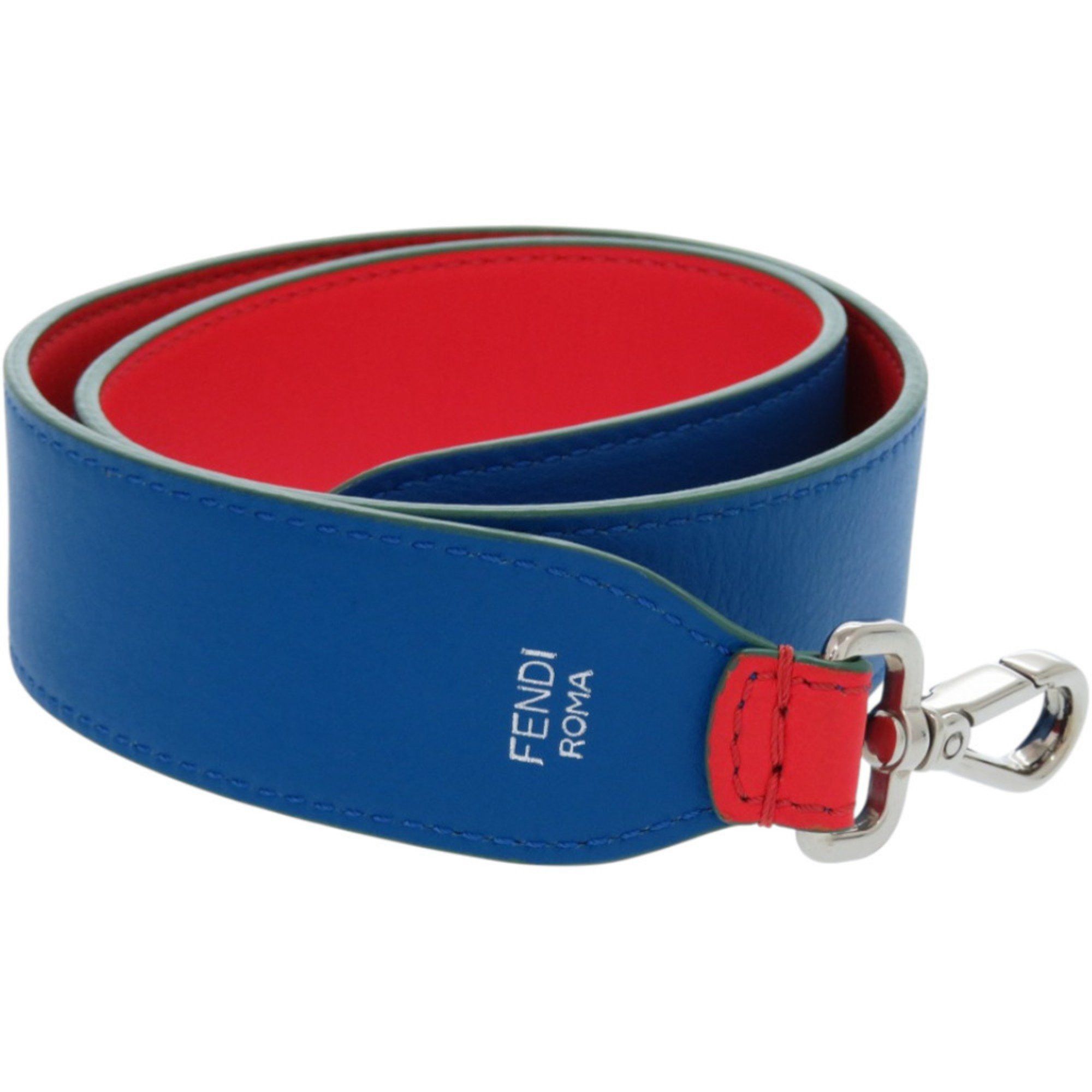 Fendi Fendi Leather Red and Blue Two-Tone Shoulder Strap 0540 FENDI Size ONE SIZE - 3 Thumbnail