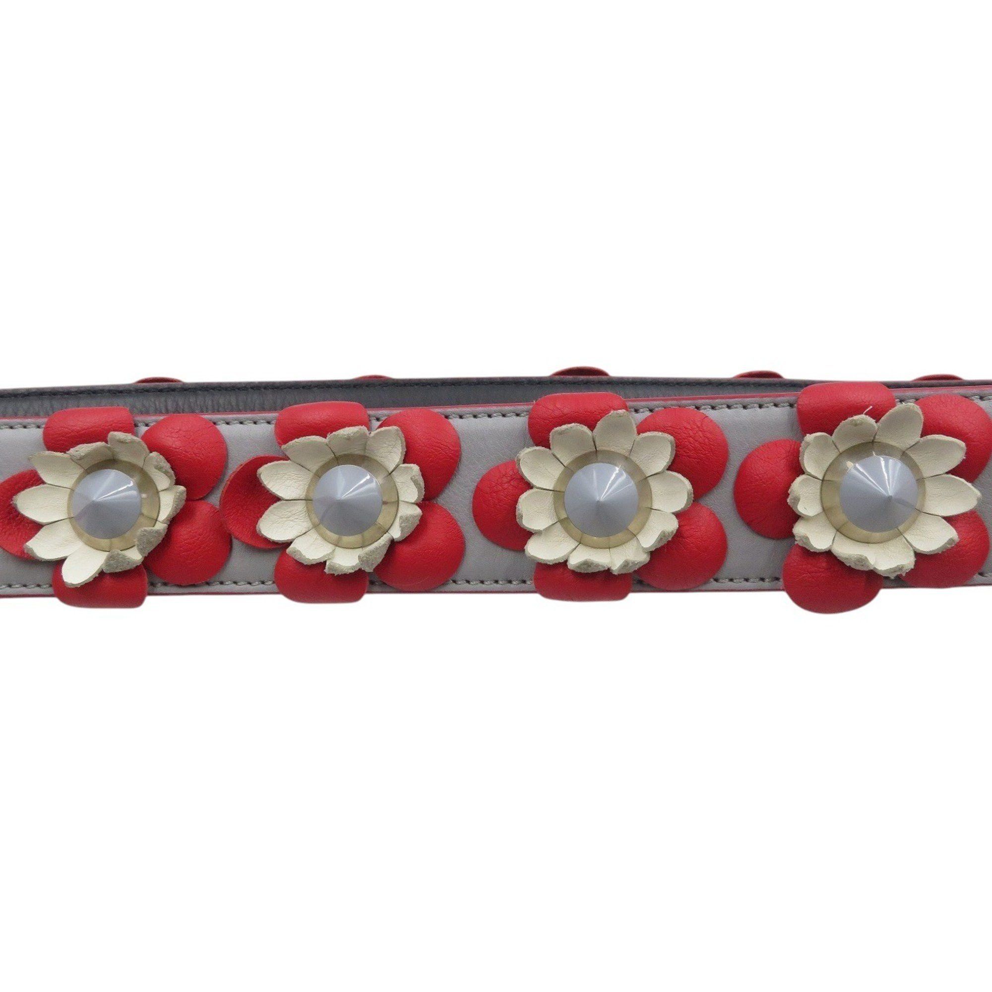 Fendi Fendi Strap You Floral Leather Shoulder in Red, Gray, and White (1664) Size ONE SIZE - 3 Thumbnail