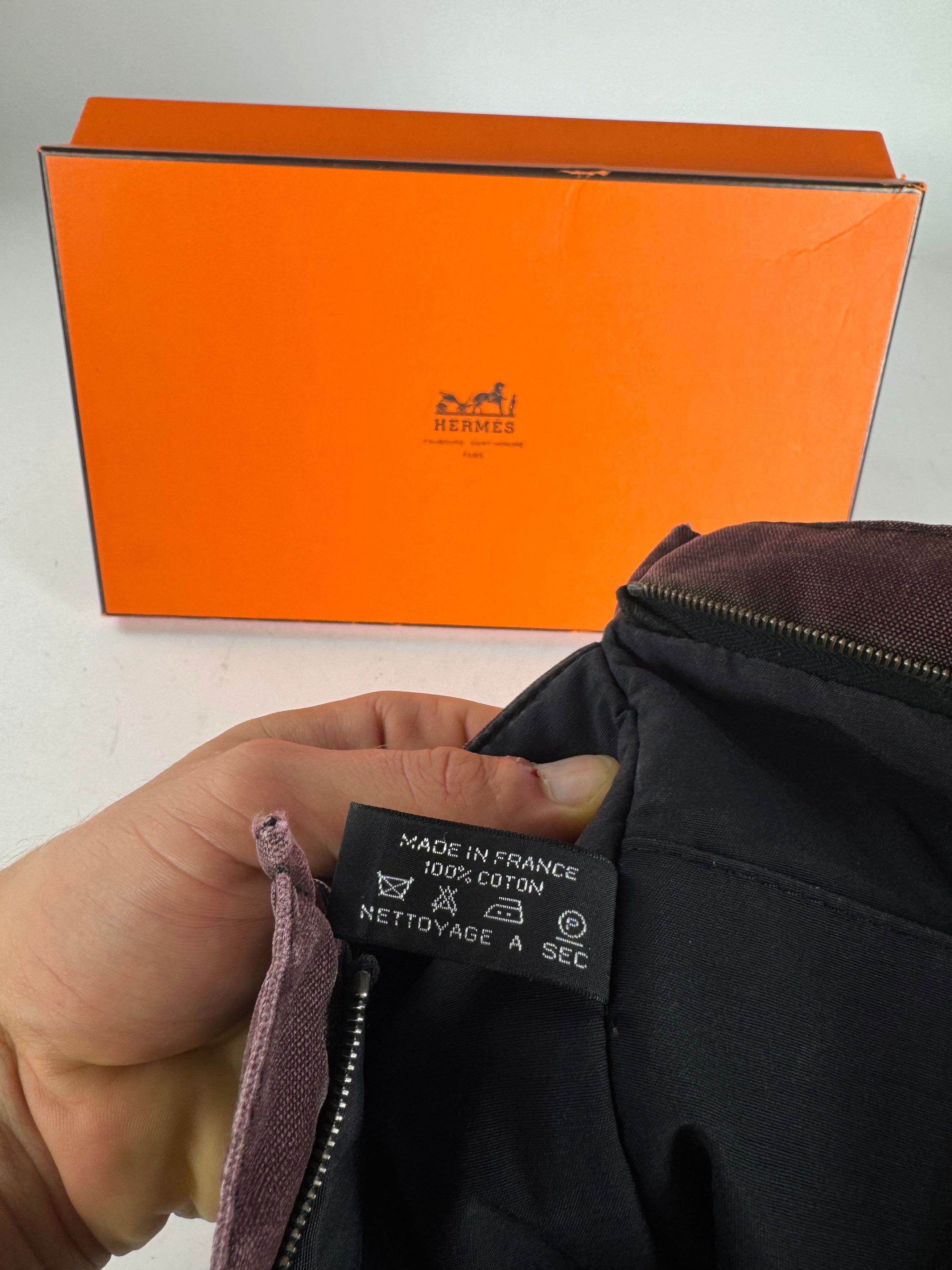 Other Vintage Hermes Canvas Clutch Purple Black Size ONE SIZE - 6 Thumbnail