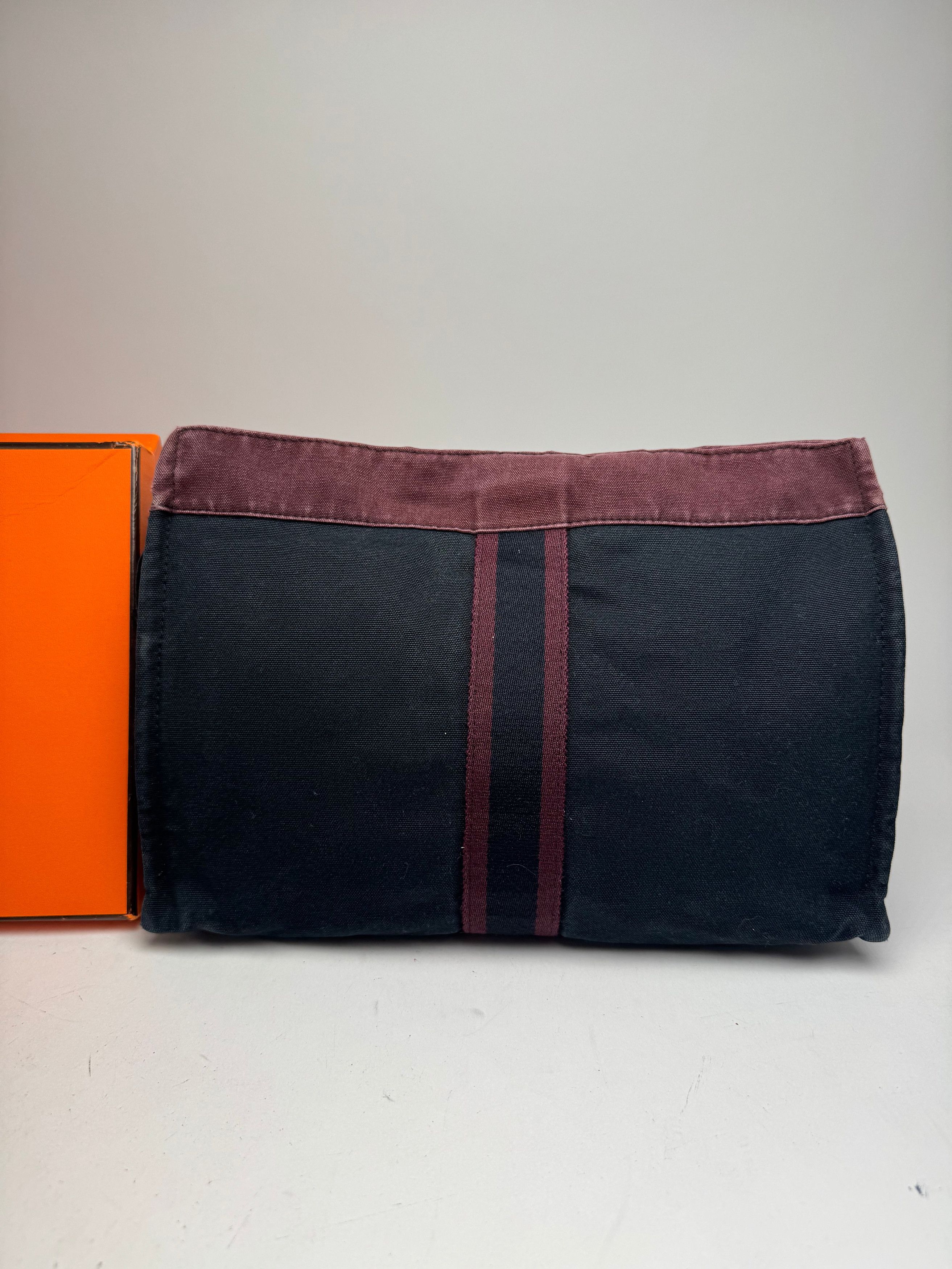 Other Vintage Hermes Canvas Clutch Purple Black Size ONE SIZE - 8 Thumbnail
