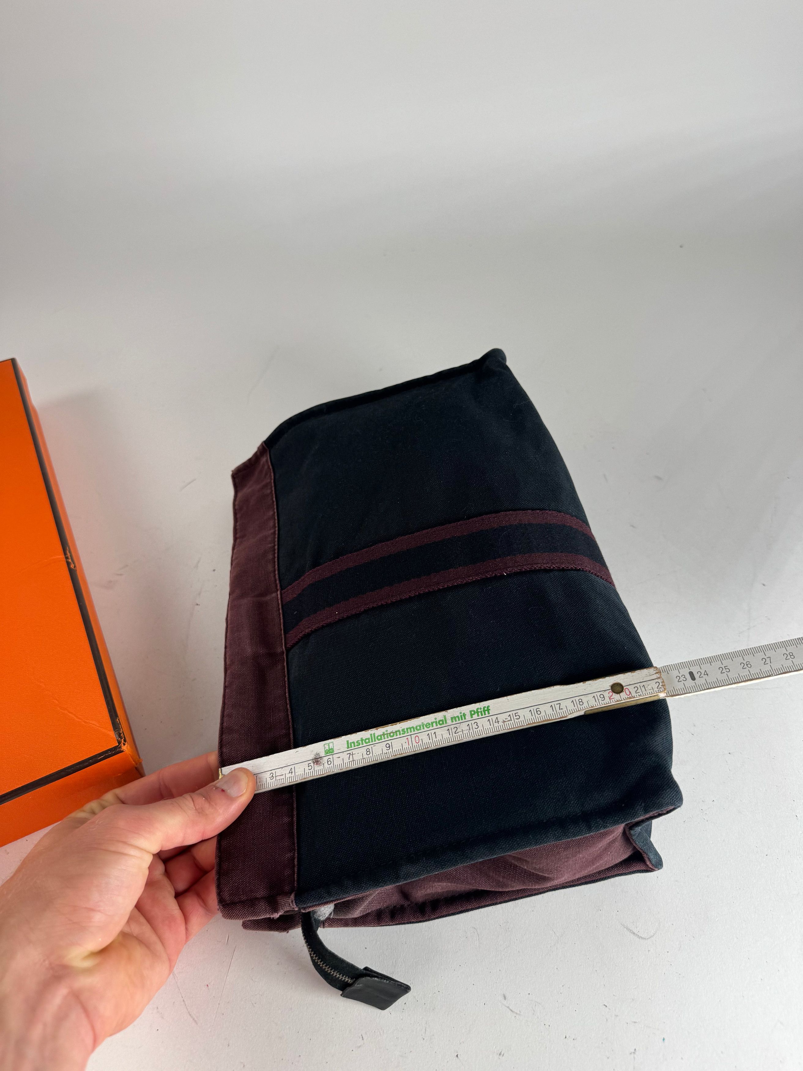 Other Vintage Hermes Canvas Clutch Purple Black Size ONE SIZE - 11 Thumbnail