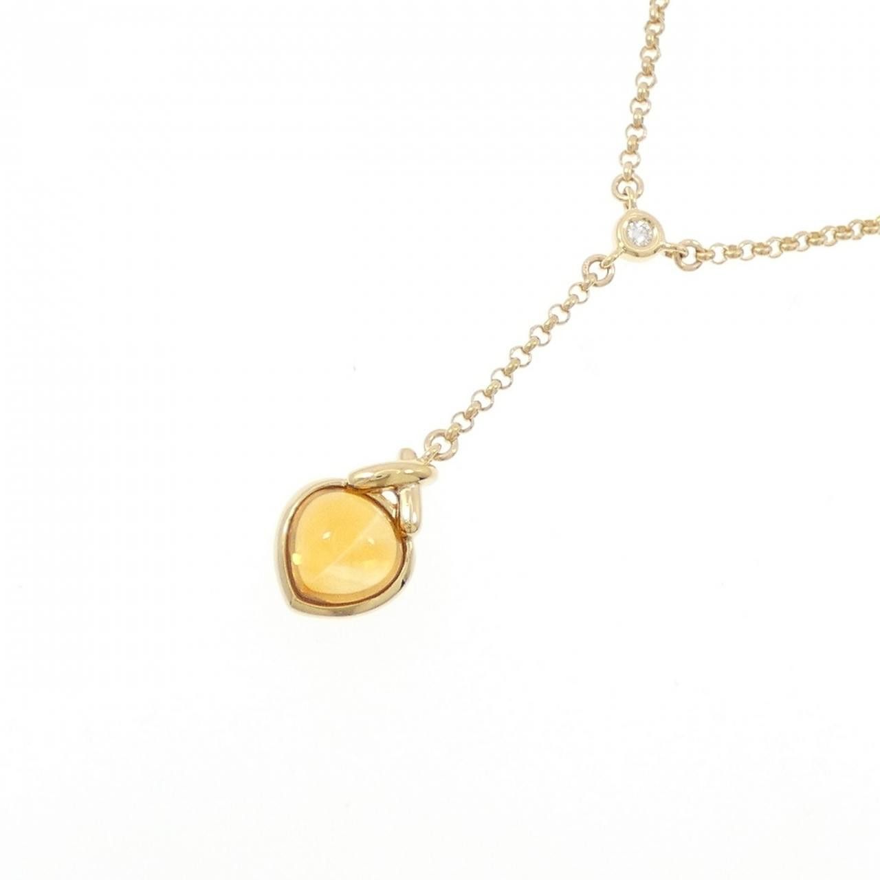 Other Tasaki Tasaki K18 Yellow Gold Citrine Diamond Necklace Metal Necklace DUTY FREE for USA Size ONE SIZE - 3 Thumbnail