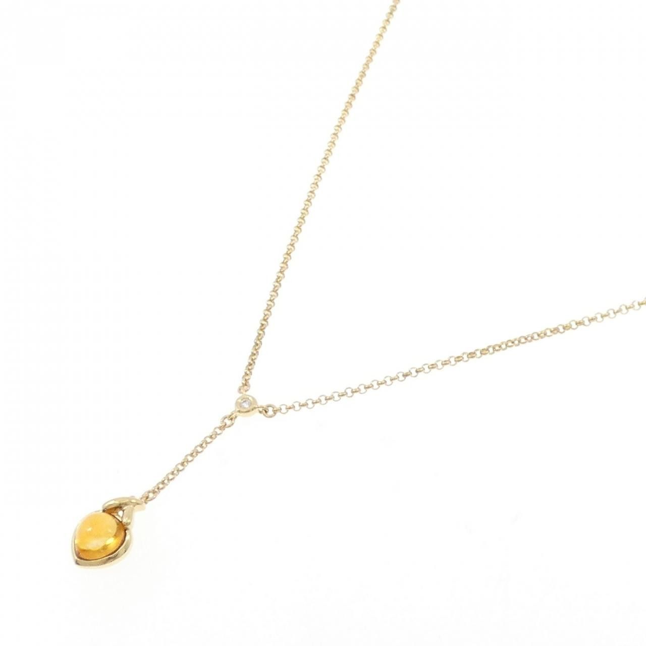 Other Tasaki Tasaki K18 Yellow Gold Citrine Diamond Necklace Metal Necklace DUTY FREE for USA Size ONE SIZE - 2 Thumbnail