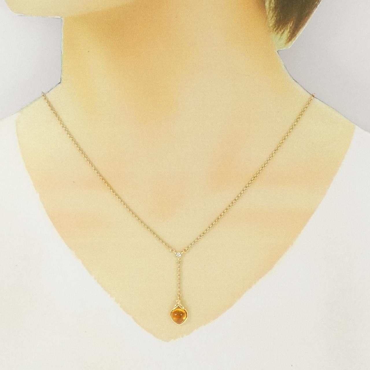 Other Tasaki Tasaki K18 Yellow Gold Citrine Diamond Necklace Metal Necklace DUTY FREE for USA Size ONE SIZE - 6 Thumbnail