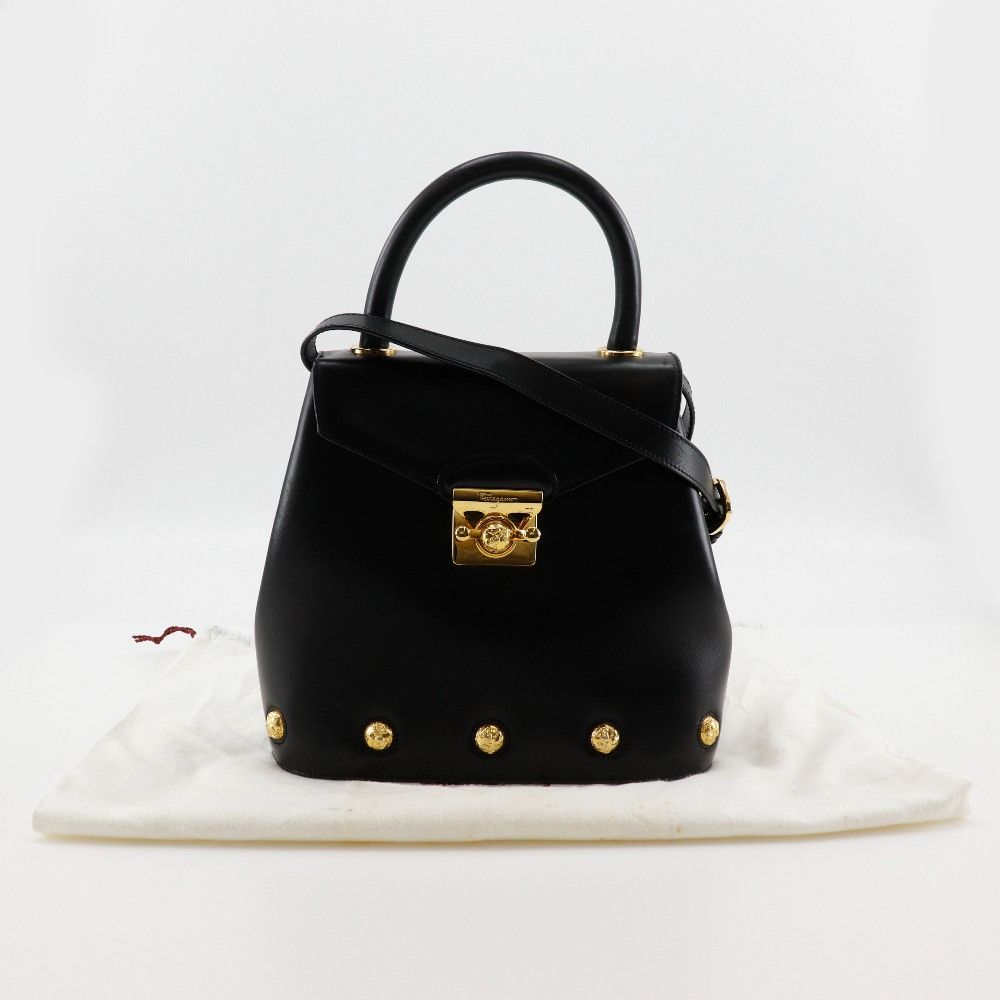 Salvatore Ferragamo Salvatore Ferragamo Salvatore Ferragamo 2WAY Shoulder Handbag Calf Leather Handbag DQ-21 1668 DUTY FREE for USA Size ONE SIZE - 18 Thumbnail