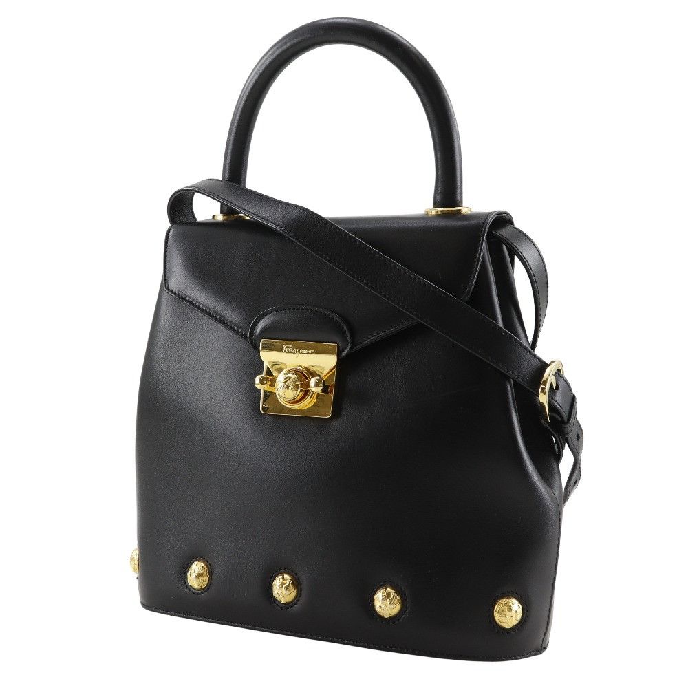 Salvatore Ferragamo Salvatore Ferragamo Salvatore Ferragamo 2WAY Shoulder Handbag Calf Leather Handbag DQ-21 1668 DUTY FREE for USA Size ONE SIZE - 2 Thumbnail