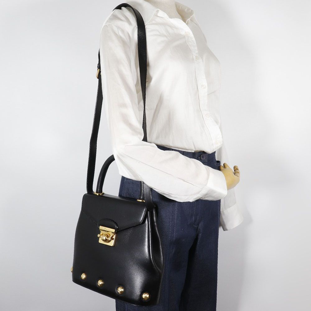 Salvatore Ferragamo Salvatore Ferragamo Salvatore Ferragamo 2WAY Shoulder Handbag Calf Leather Handbag DQ-21 1668 DUTY FREE for USA Size ONE SIZE - 17 Thumbnail
