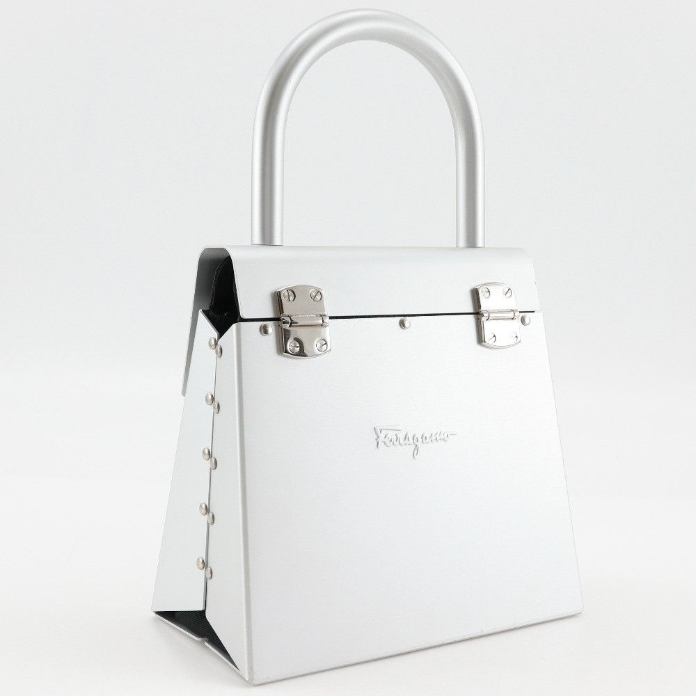 Salvatore Ferragamo Salvatore Ferragamo Gancini Aluminum Handbag Metal Handbag AU21-6716 DUTY FREE for USA