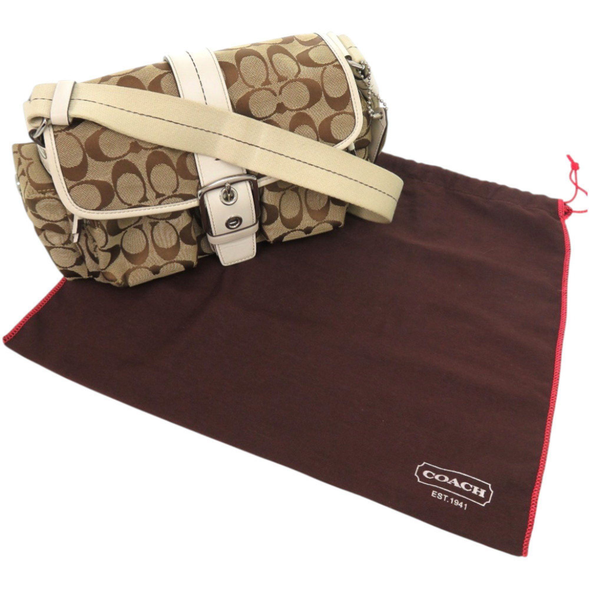Coach Like new Coach Signature Leather Canvas Brown Shoulder Bag 0663 COACH Size ONE SIZE - 2 Thumbnail