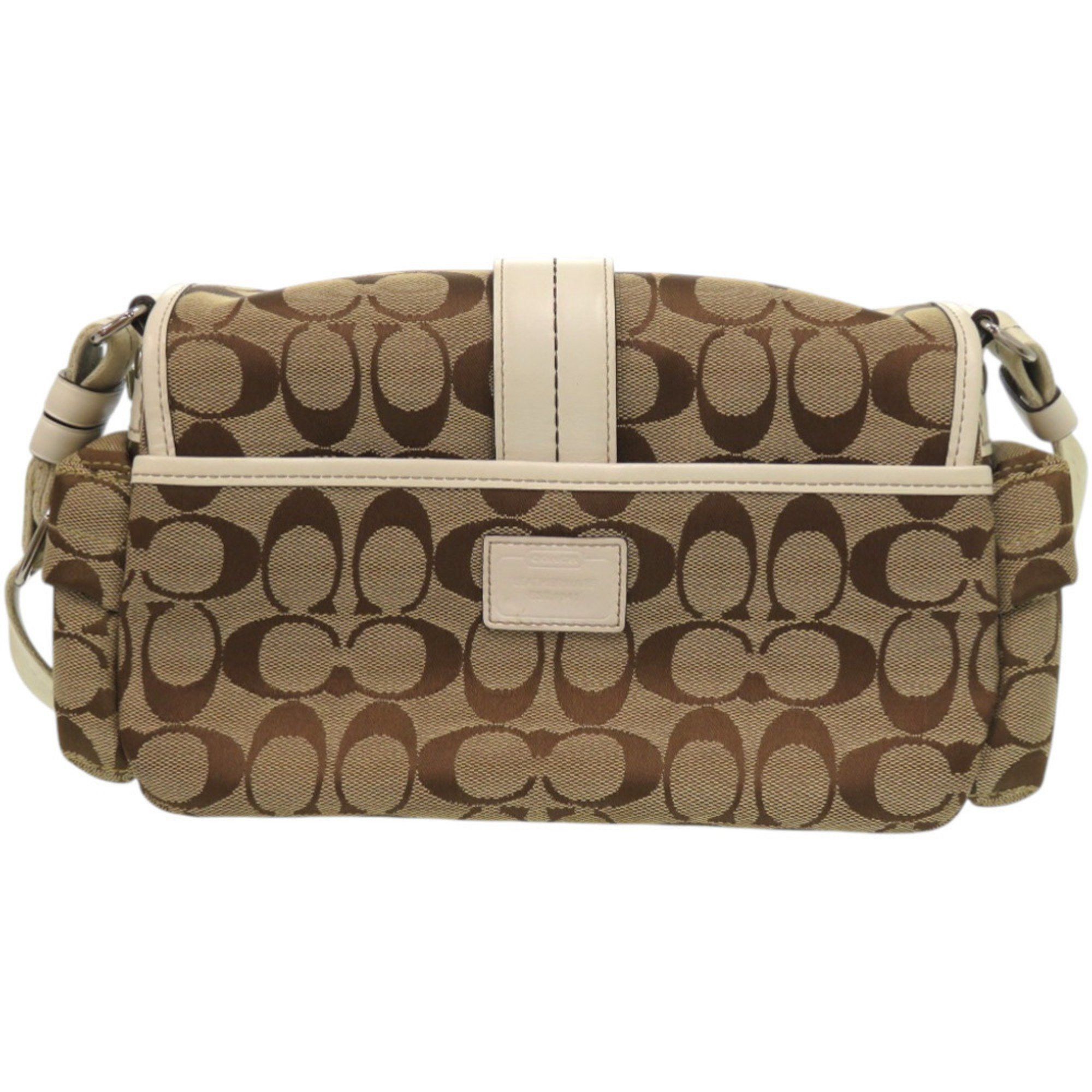 Coach Like new Coach Signature Leather Canvas Brown Shoulder Bag 0663 COACH Size ONE SIZE - 3 Thumbnail
