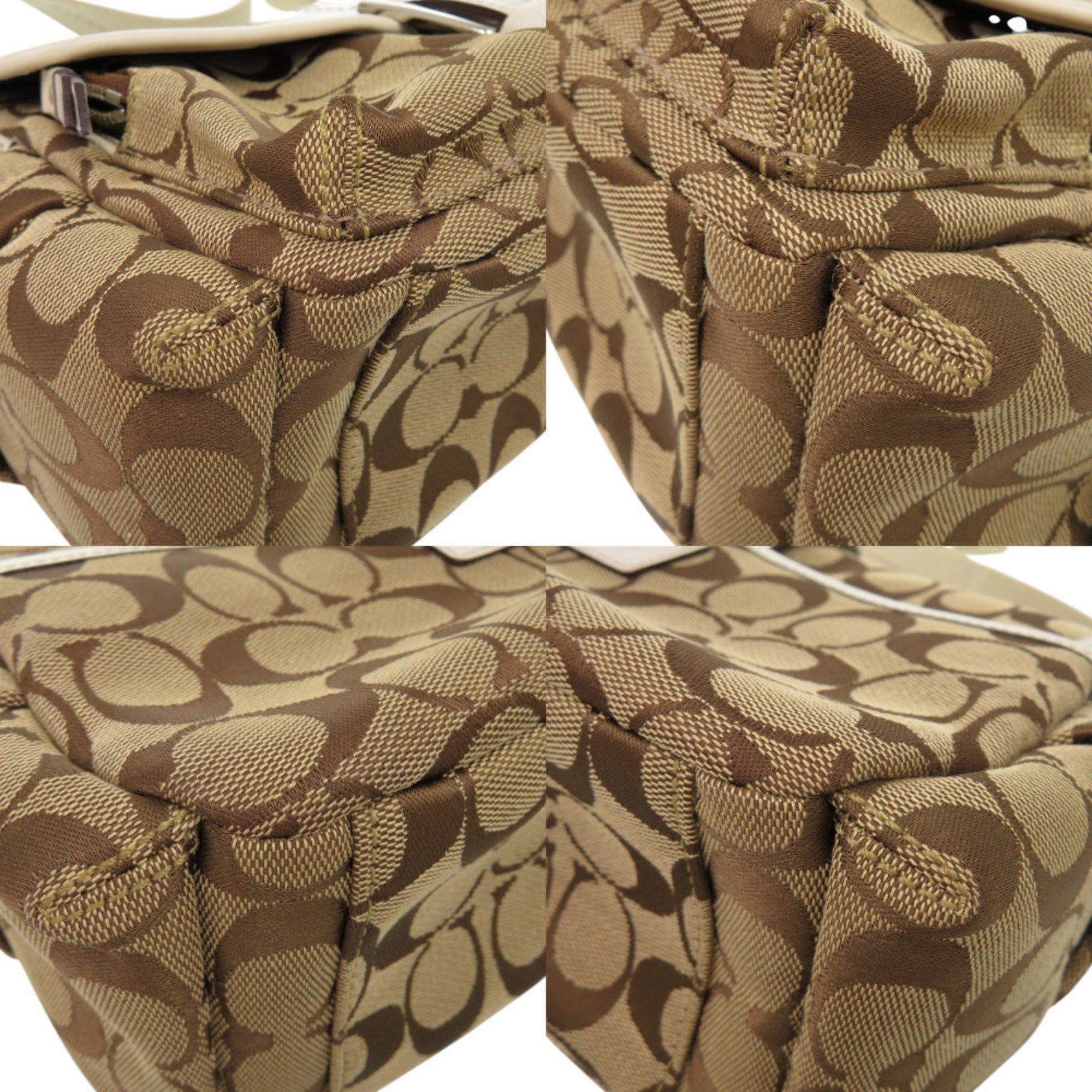 Coach Like new Coach Signature Leather Canvas Brown Shoulder Bag 0663 COACH Size ONE SIZE - 5 Thumbnail