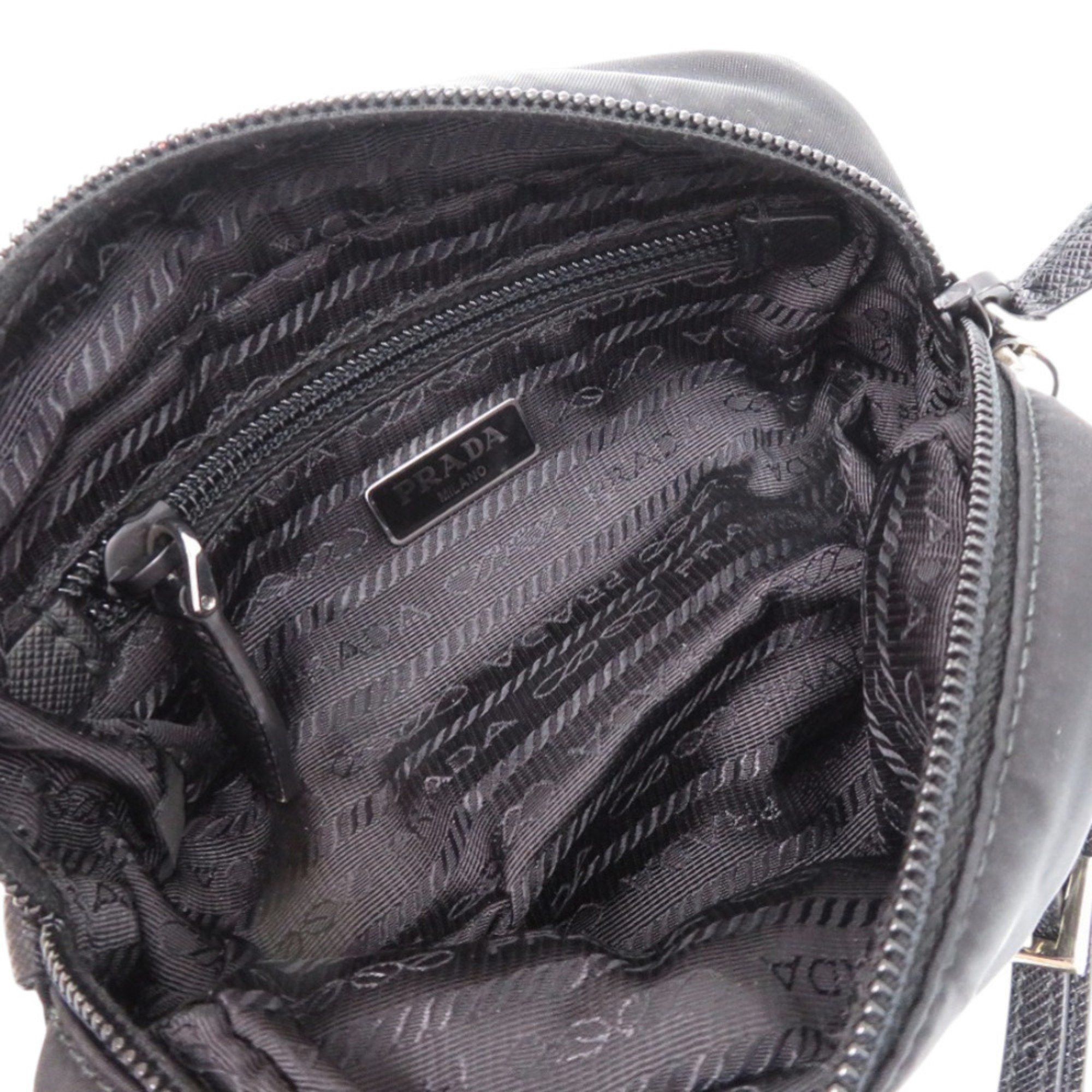 Prada Like new Prada pouch with strap, 1NE175 nylon, silver hardware, black, 0351 PRADA Size ONE SIZE - 7 Thumbnail
