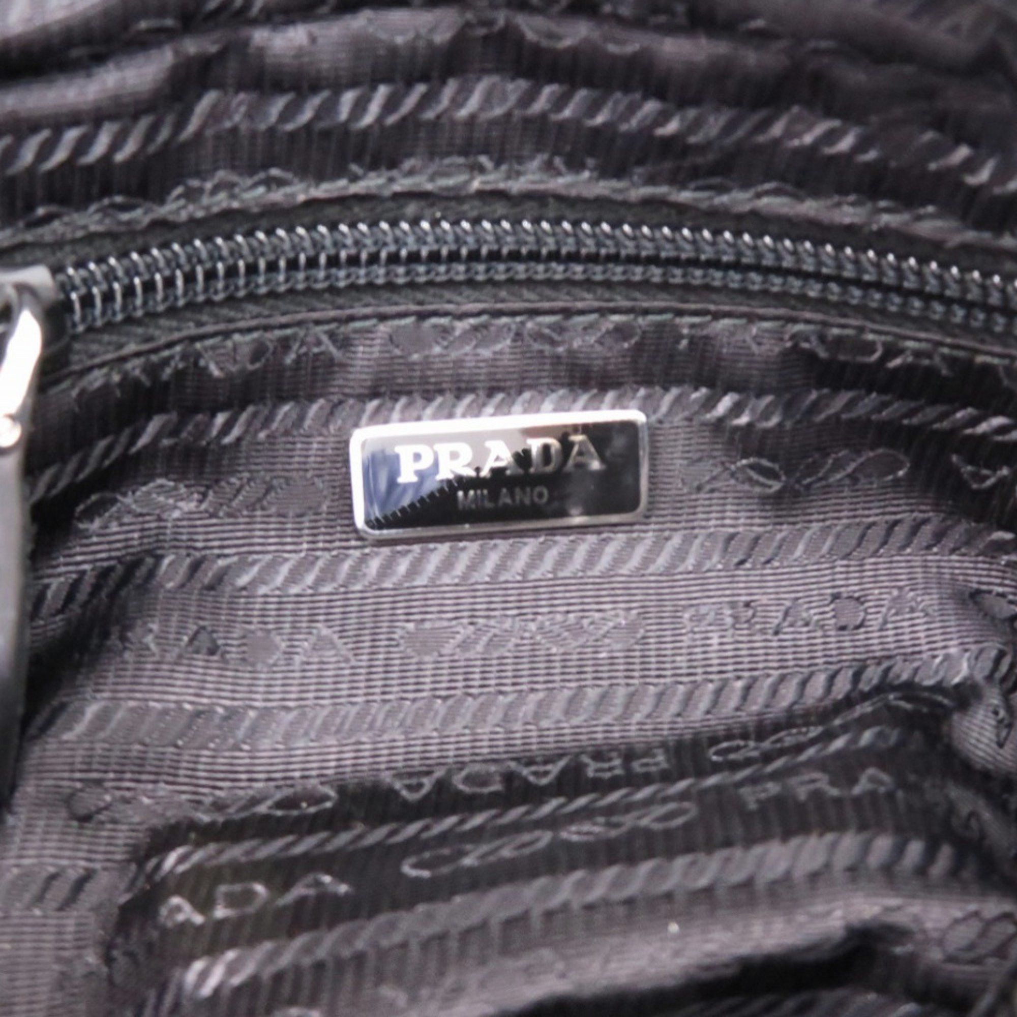Prada Like new Prada pouch with strap, 1NE175 nylon, silver hardware, black, 0351 PRADA Size ONE SIZE - 6 Thumbnail