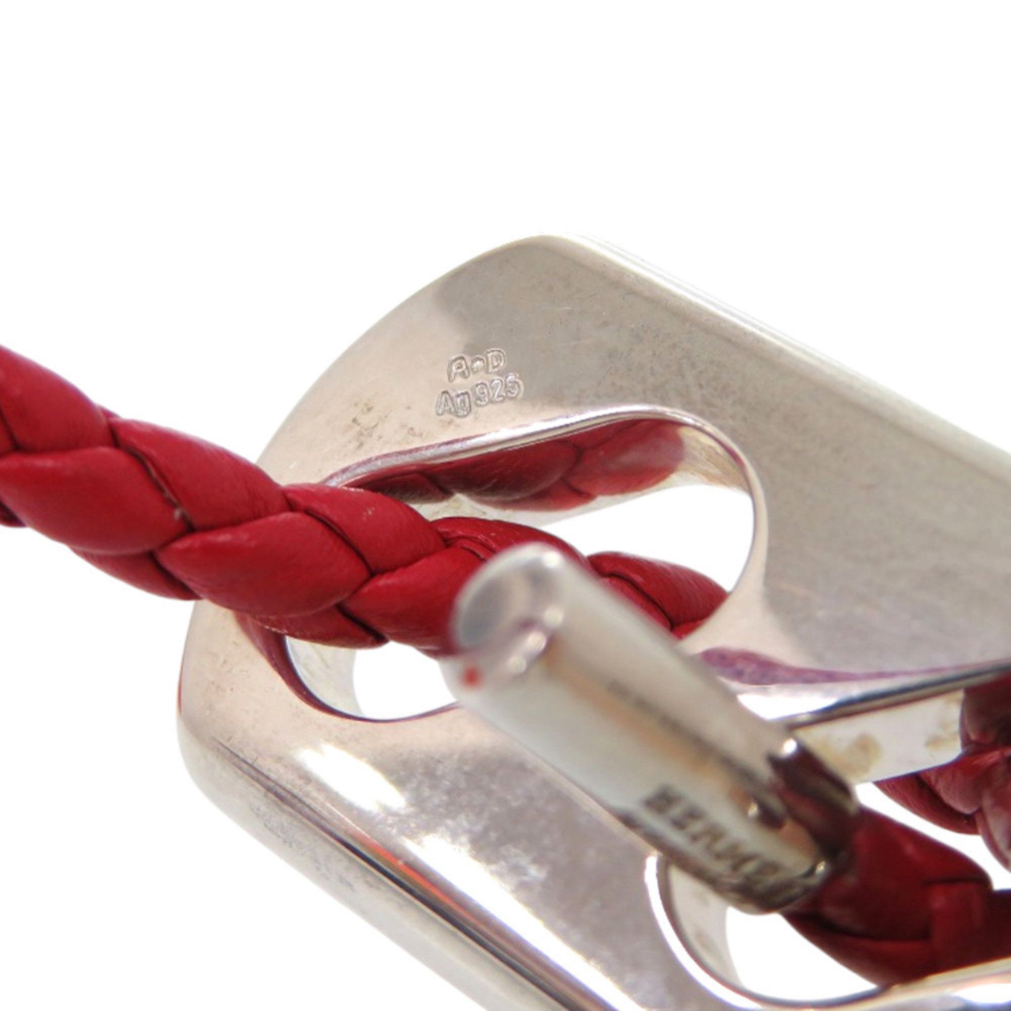 Hermes Hermes Leather Silver 925 Red Bracelet 0093 HERMES Size ONE SIZE - 7 Thumbnail