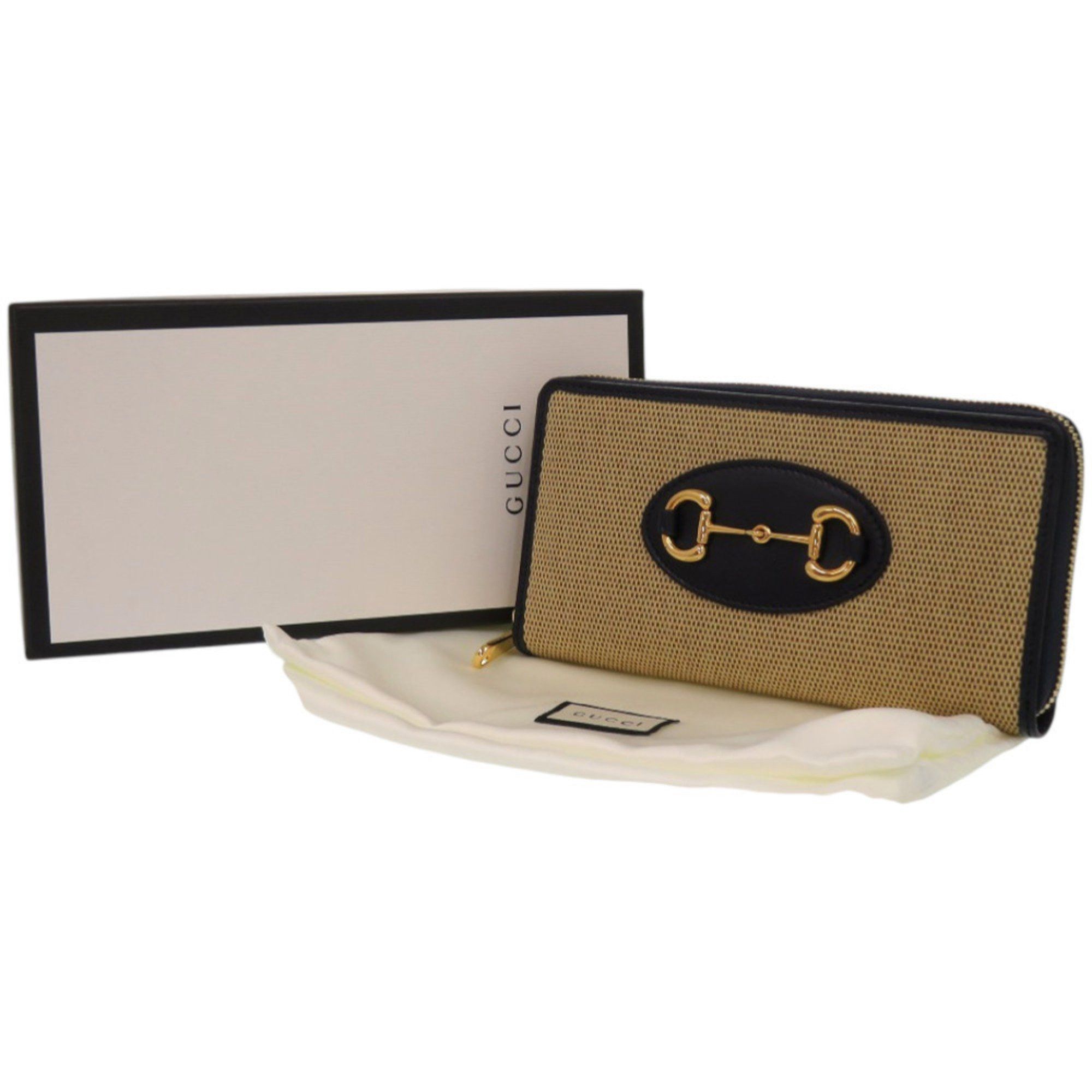 Gucci Like new Gucci 1955 Horsebit 621889 0416 Canvas and Leather Beige Long Wallet 0393 GUCCI Size ONE SIZE - 3 Thumbnail