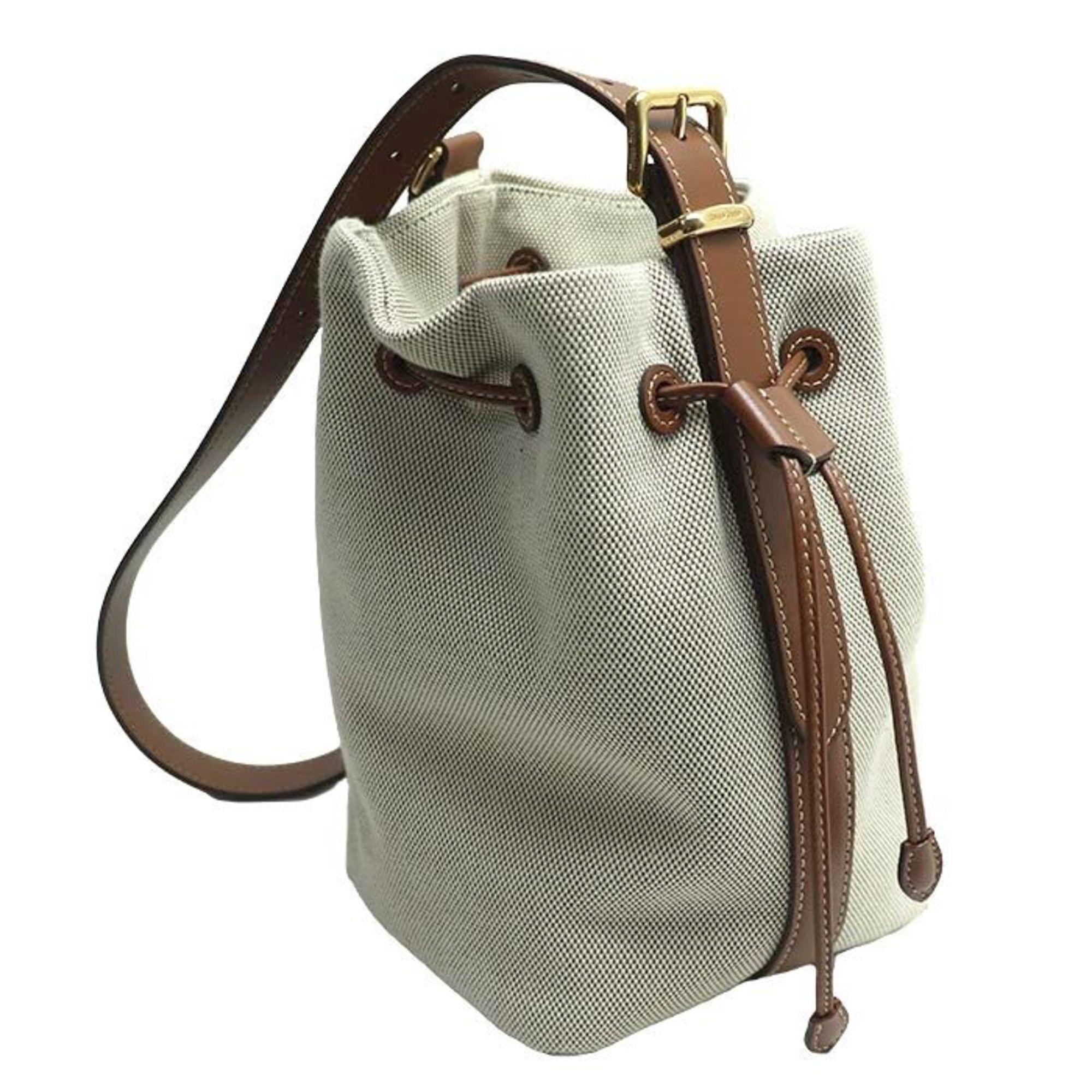 Miu Miu MIUMIU Miu Bucket Bag Shoulder Beige/Brown 5BE090 Women's Size ONE SIZE - 2 Thumbnail