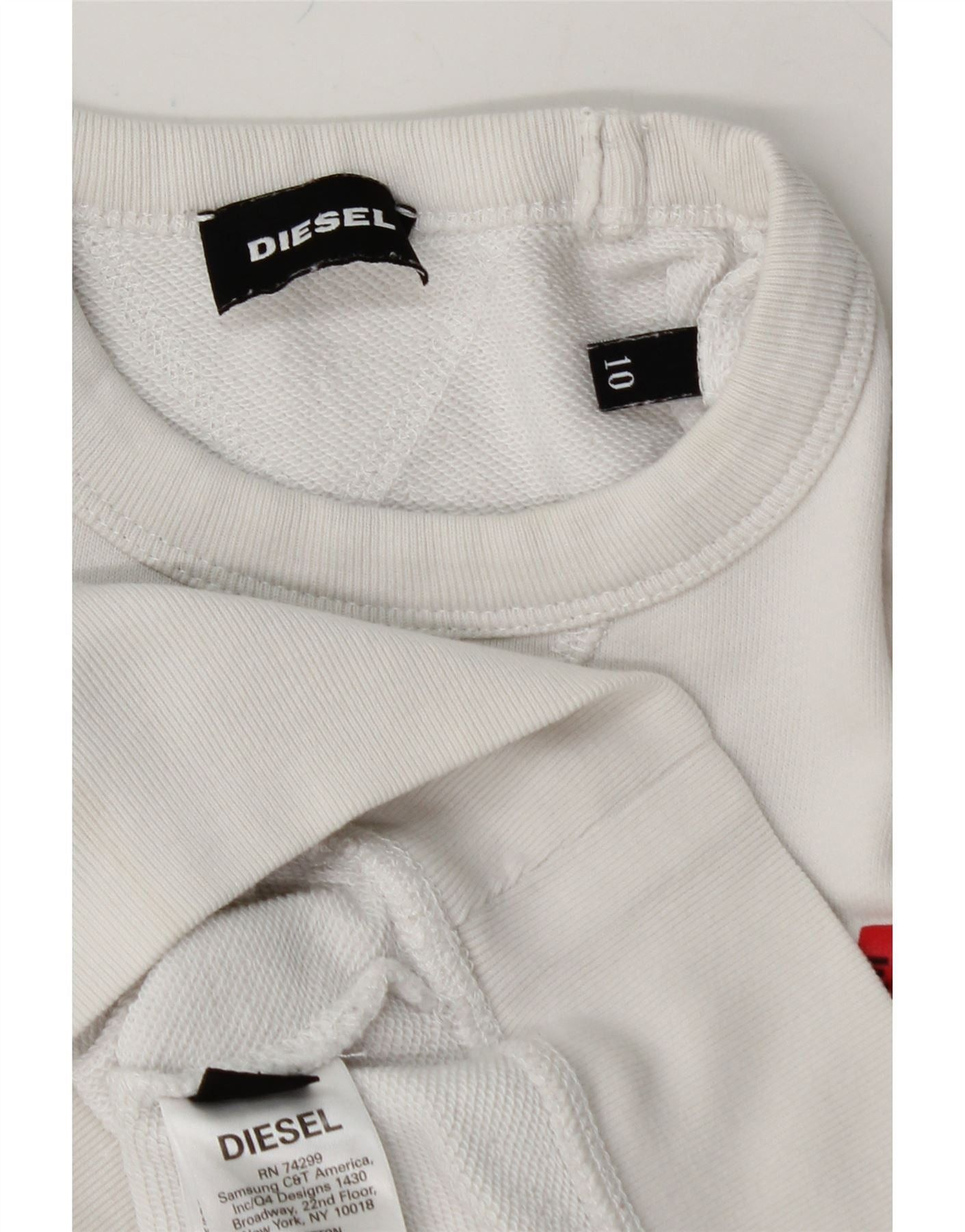 Diesel Boys Graphic Sweatshirt Jumper 9-10 Years White Cotton Size M / US 6-8 / IT 42-44 - 3 Thumbnail