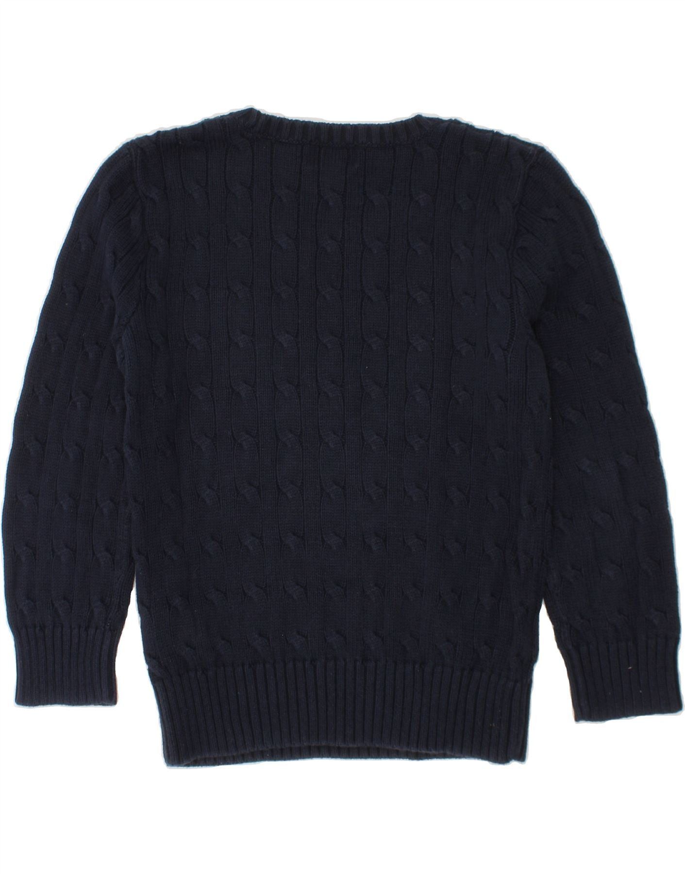 Polo Ralph Lauren Girls Boat Neck Jumper Sweater 5-6 Years Navy Blue Size XS / US 0-2 / IT 36-38 - 2 Thumbnail