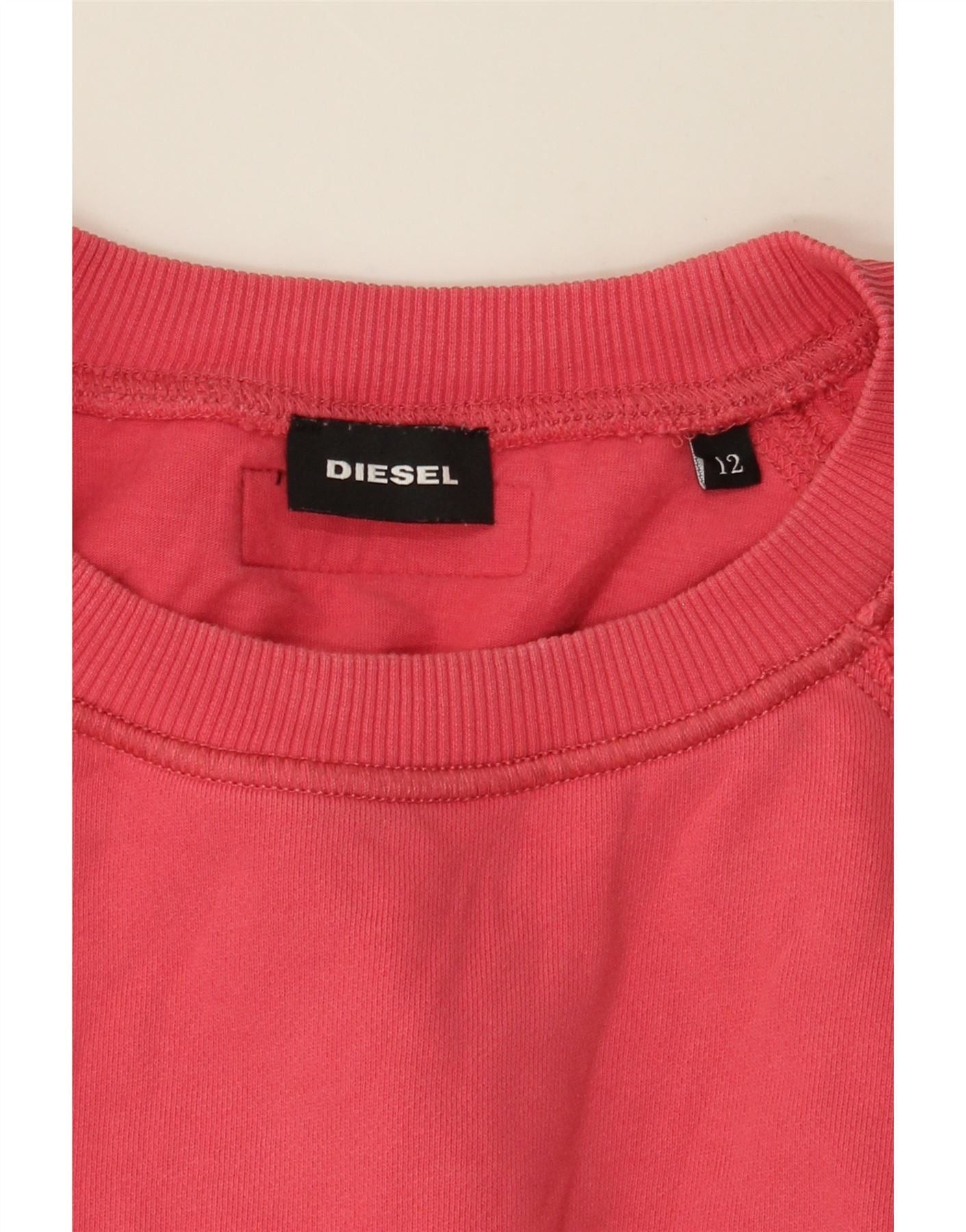 Diesel Girls Sweatshirt Jumper 11-12 Years Pink Cotton Size ONE SIZE - 5 Thumbnail