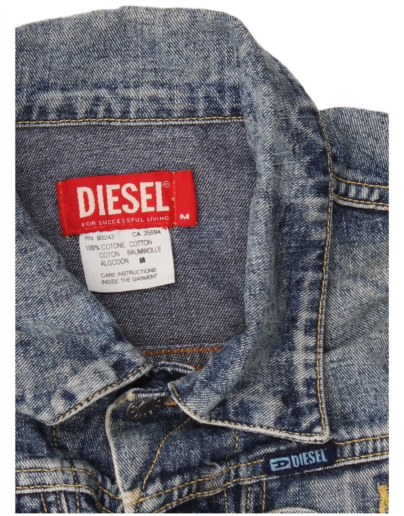 Diesel Boys Graphic Denim Jacket 10-11 Years Medium Blue Colourbloc Size XXS / US 00 / IT 34 - 4 Thumbnail