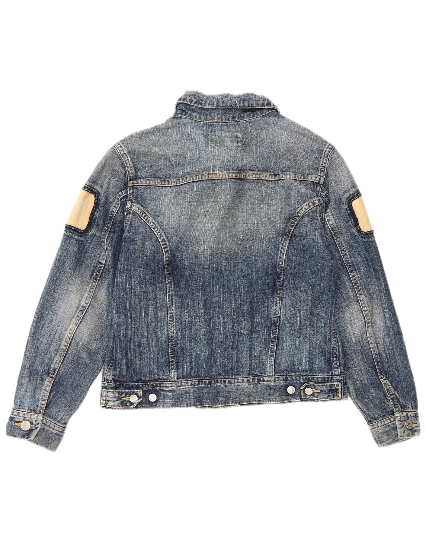 Diesel Boys Graphic Denim Jacket 10-11 Years Medium Blue Colourbloc Size XXS / US 00 / IT 34 - 3 Thumbnail