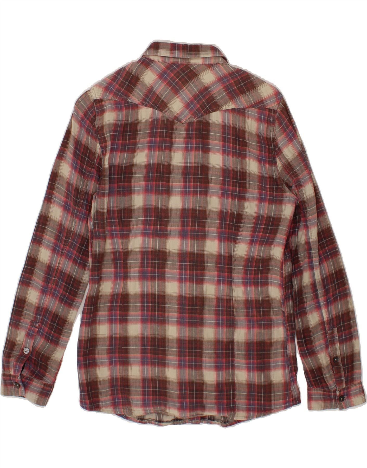 Diesel Boys Shirt 14-15 Years Small Maroon Check Size L / US 10 / IT 46 - 2 Thumbnail