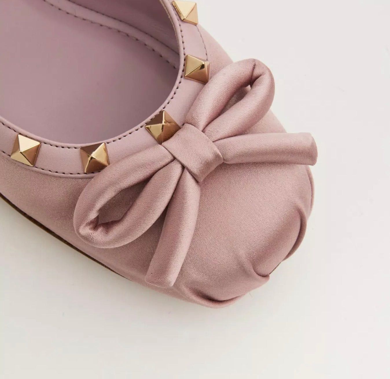 Valentino Rockstud Satin Ballerina SIZE 37.5
