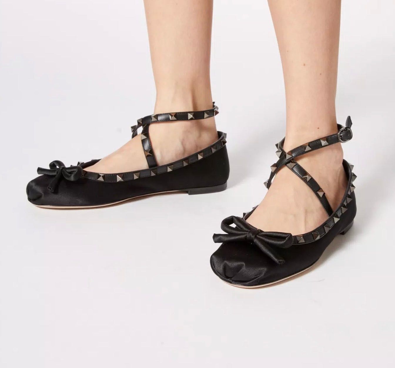 Valentino Valentino Rockstud Satin Ballerina SIZE 36 Size ONE SIZE - 2 Thumbnail