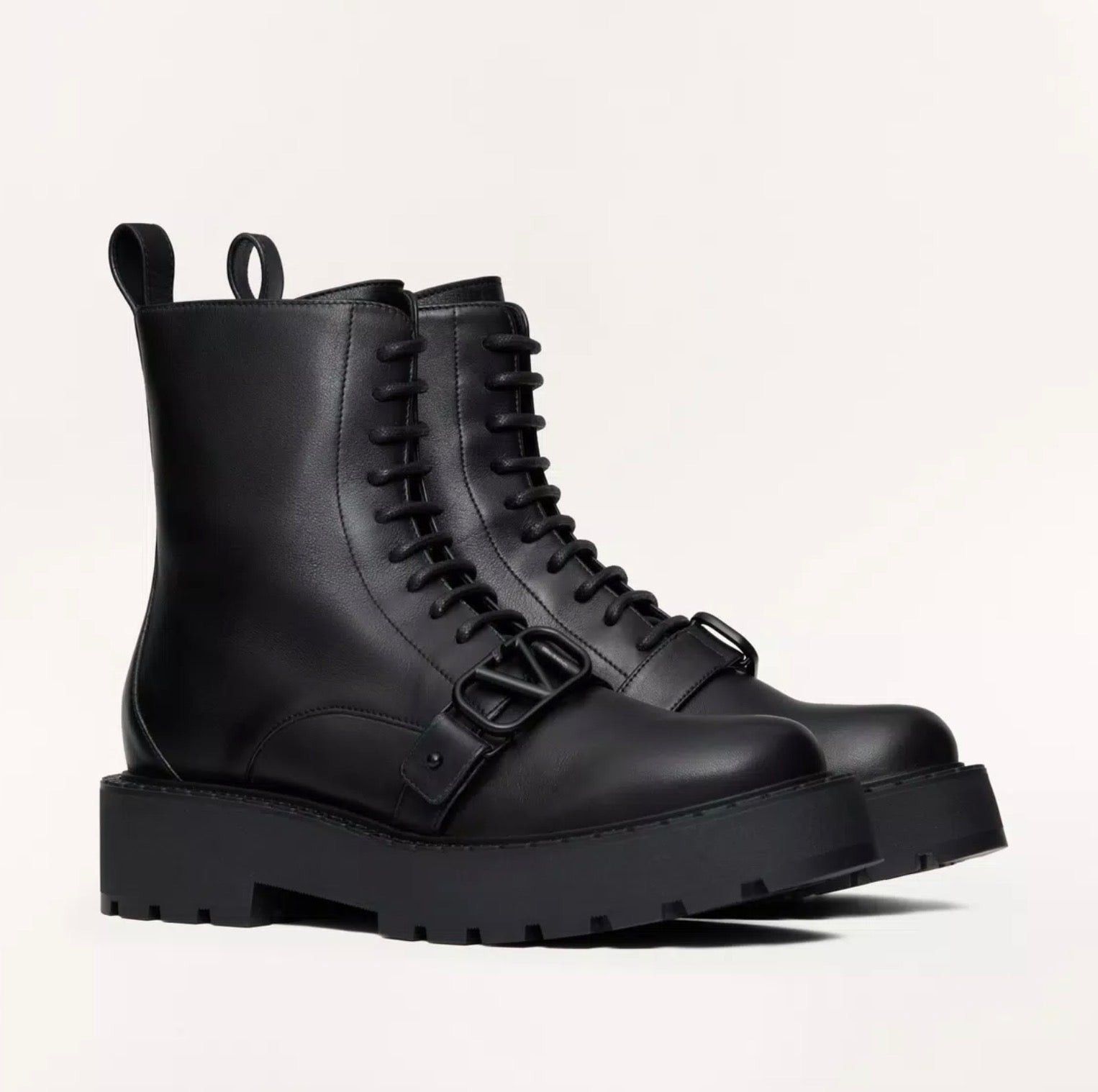 Valentino Valentino Vlogo Combat Boots SIZE 39.5 Size ONE SIZE - 2 Thumbnail