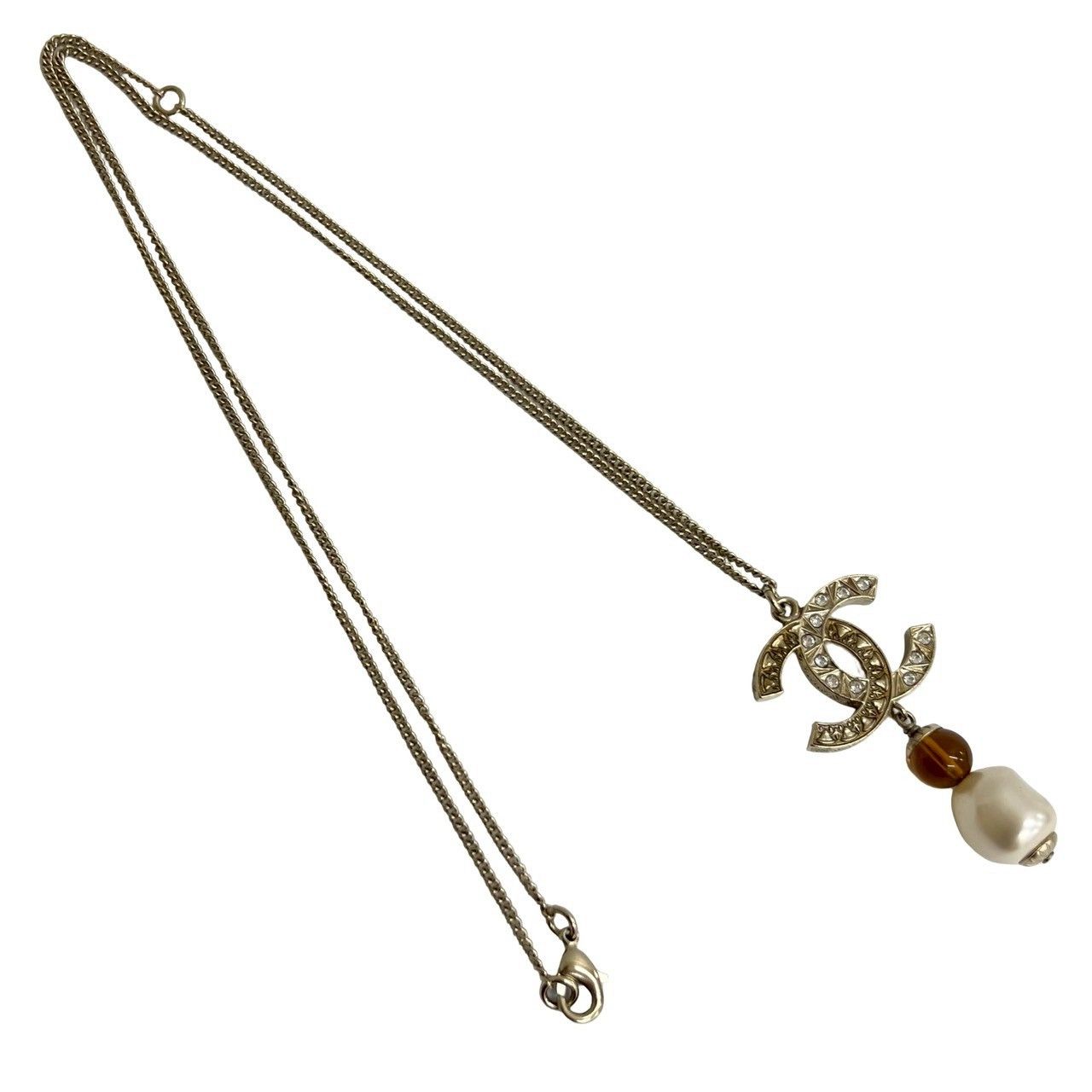 Chanel Chanel Chanel Coco Mark Faux Pearl Necklace Metal Necklace DUTY FREE for USA Size ONE SIZE - 5 Thumbnail