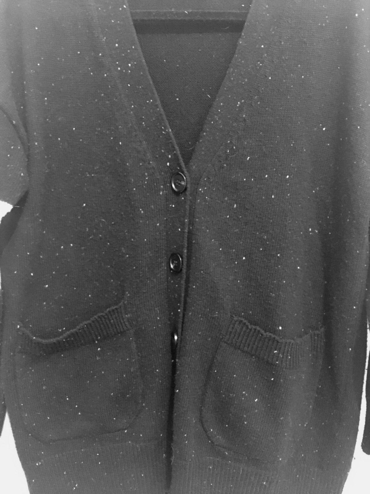 Thom Browne Pre 2008 3 Stripe Black Speckled Wool Cardigan Size US L / EU 52-54 / 3 - 2 Thumbnail