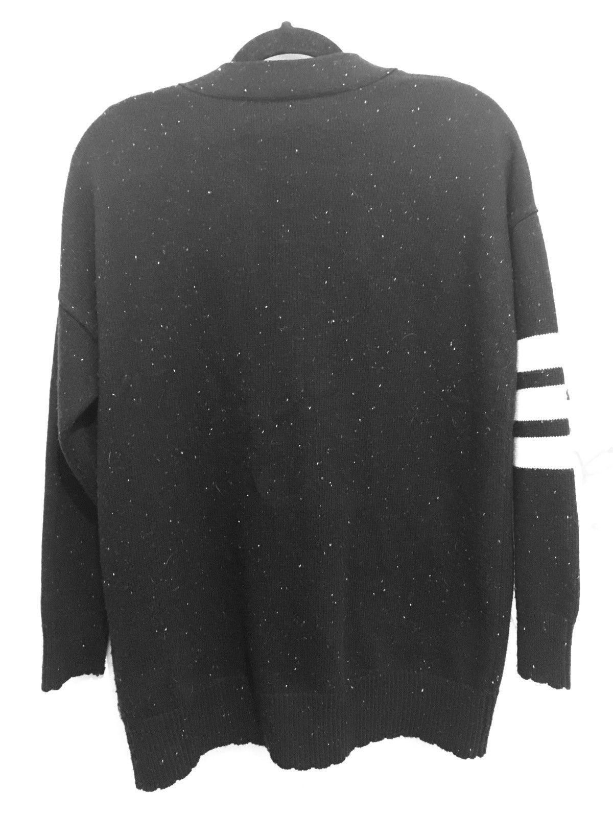 Thom Browne Pre 2008 3 Stripe Black Speckled Wool Cardigan Size US L / EU 52-54 / 3 - 8 Thumbnail