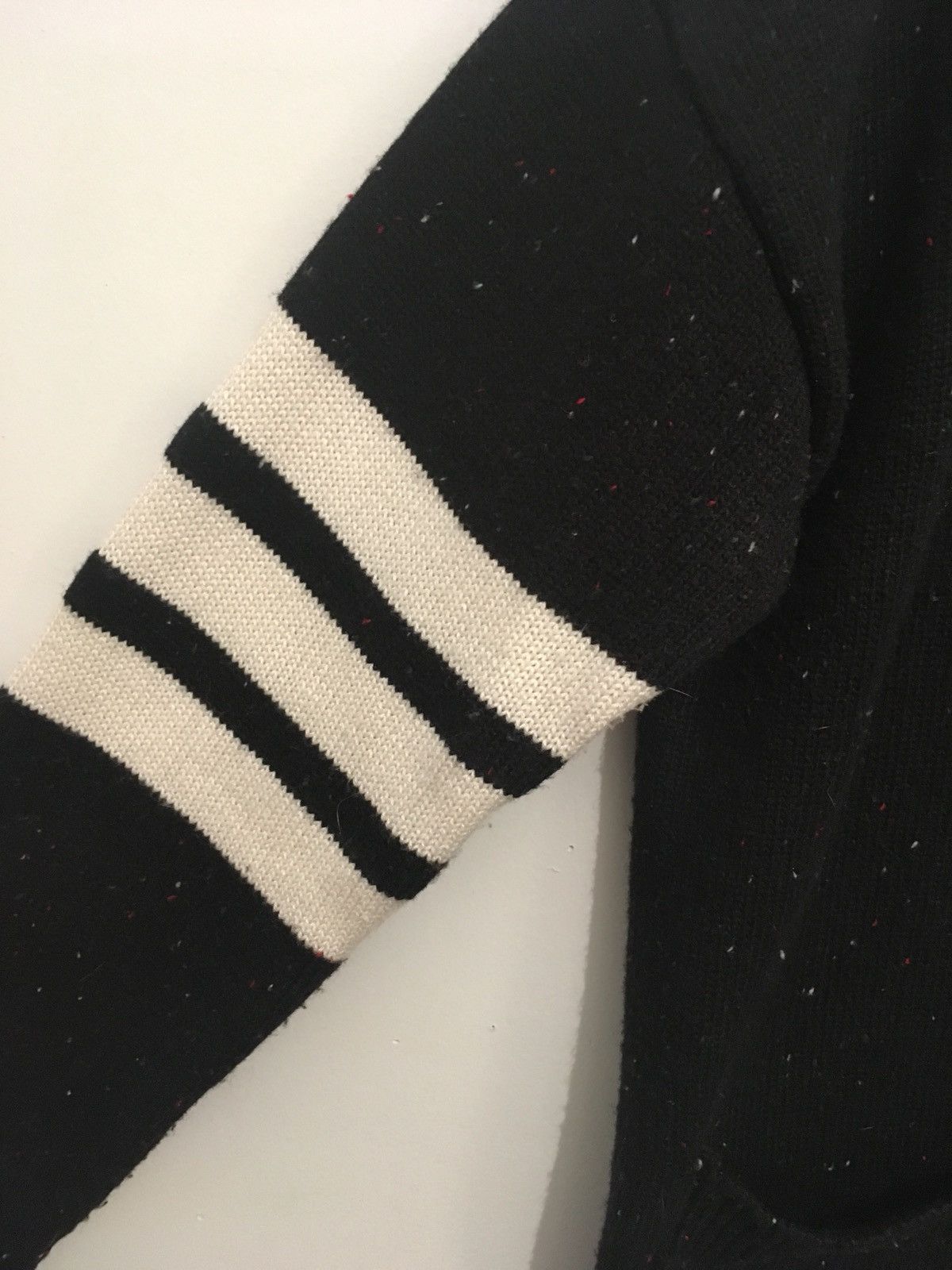 Thom Browne Pre 2008 3 Stripe Black Speckled Wool Cardigan Size US L / EU 52-54 / 3 - 3 Thumbnail