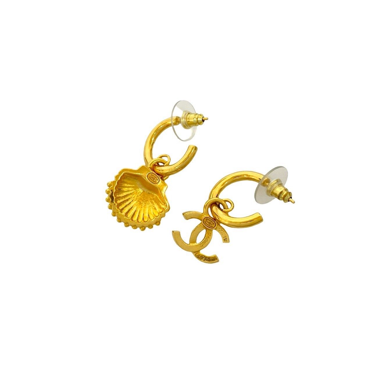 Chanel Chanel Chanel Coco Mark Shell Earrings Metal Earrings A23C DUTY FREE for USA Size ONE SIZE - 6 Thumbnail