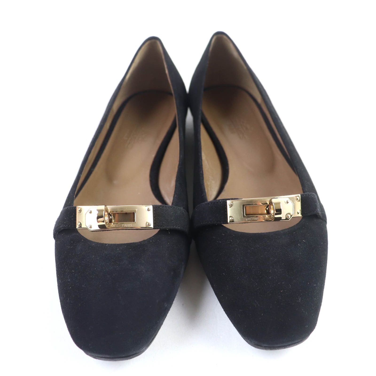 Hermes Hermes Hermes Bilbao Kelly Buckle Suede Pumps Suede Shoes DUTY FREE for USA Size ONE SIZE - 4 Thumbnail
