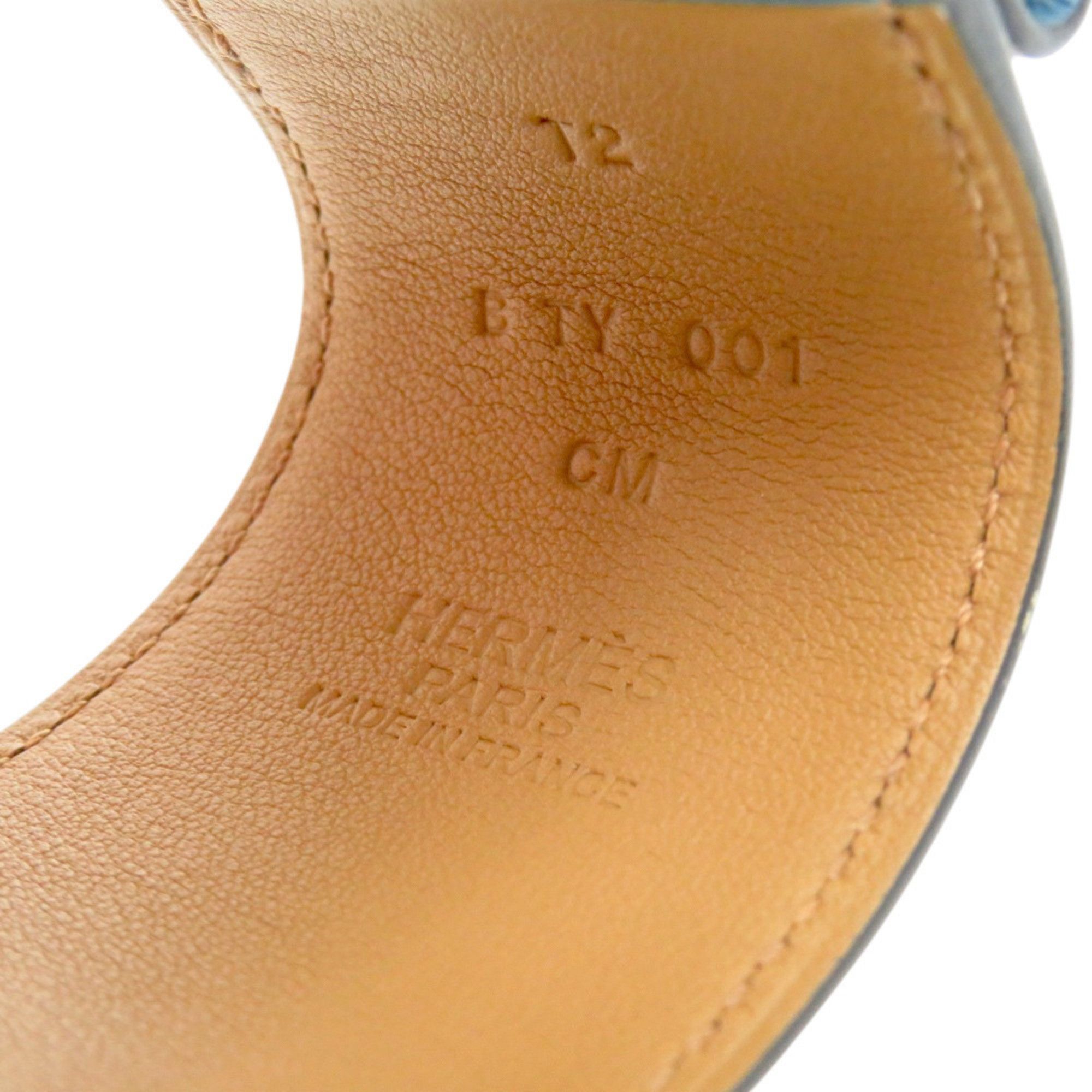 Hermes Hermes Hermès Elan Swift Leather Bleu Jean Bangle in Blue with B Stamp 0100 Size ONE SIZE - 5 Thumbnail