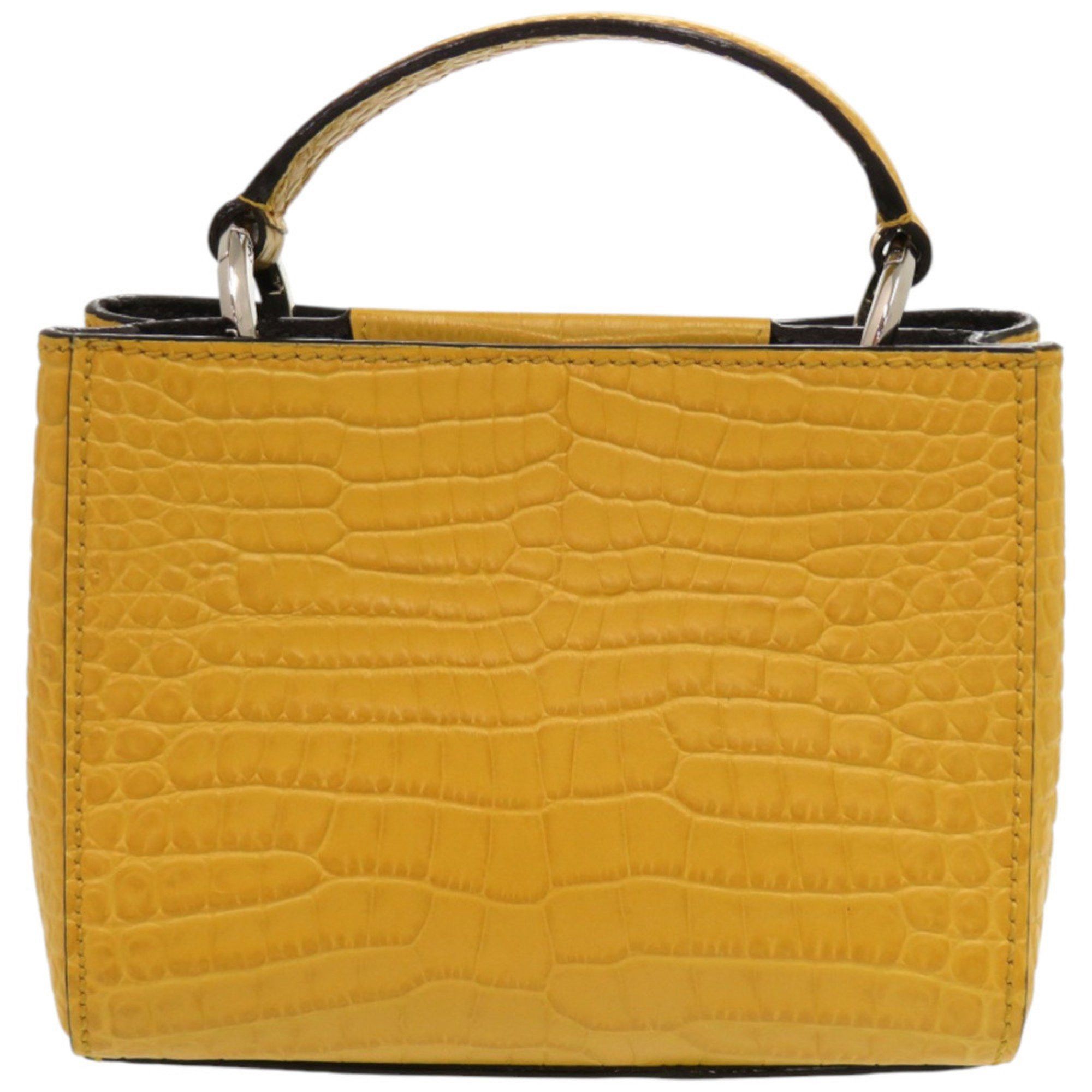 Jimmy Choo Jimmy Choo 2-Way Varenne Crocodile-Embossed Patent Leather Yellow Handbag 0542 JIMMY CHOO Size ONE SIZE - 2 Thumbnail