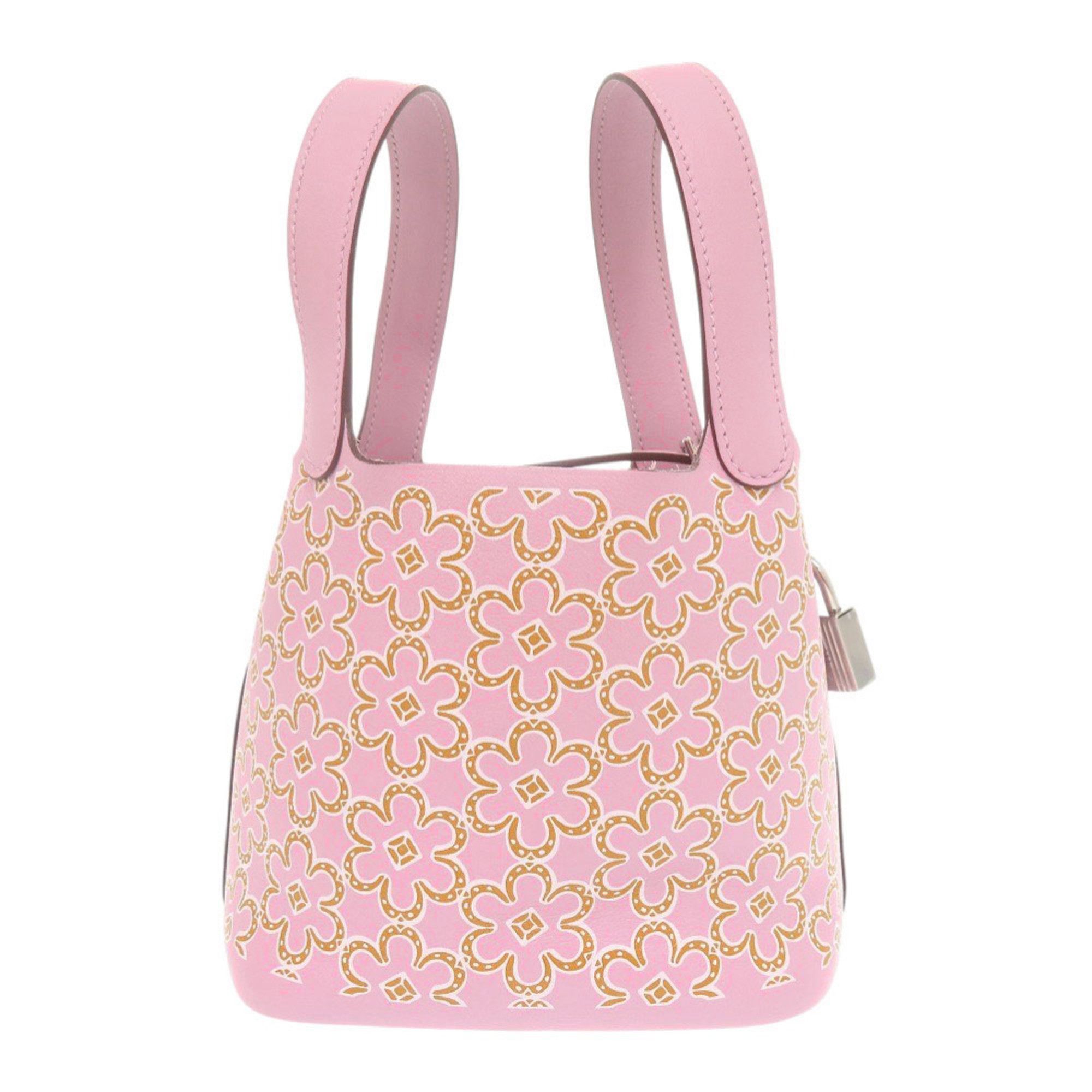 Hermès Picotin Lock Micro Lucky Daisy Handbag in Swift Leather, Mauve Sylvestre Silver Hardware, U Stamp (Made 2022) 0772 HERMES