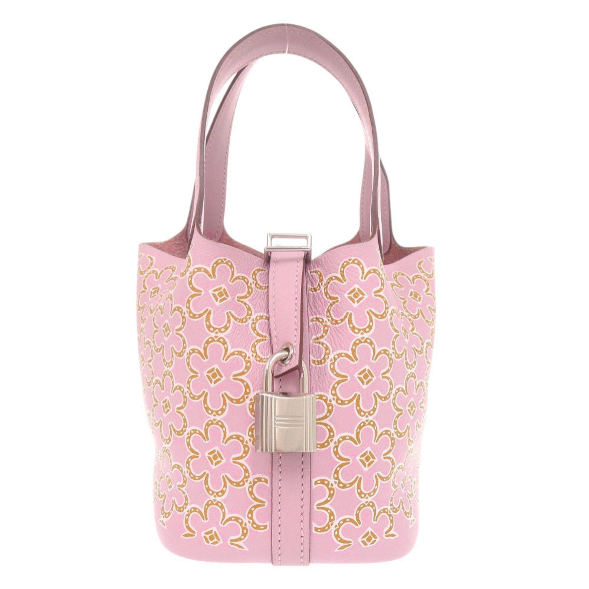 Hermès Picotin Lock Micro Lucky Daisy Handbag in Swift Leather, Mauve Sylvestre Silver Hardware, U Stamp (Made 2022) 0772 HERMES