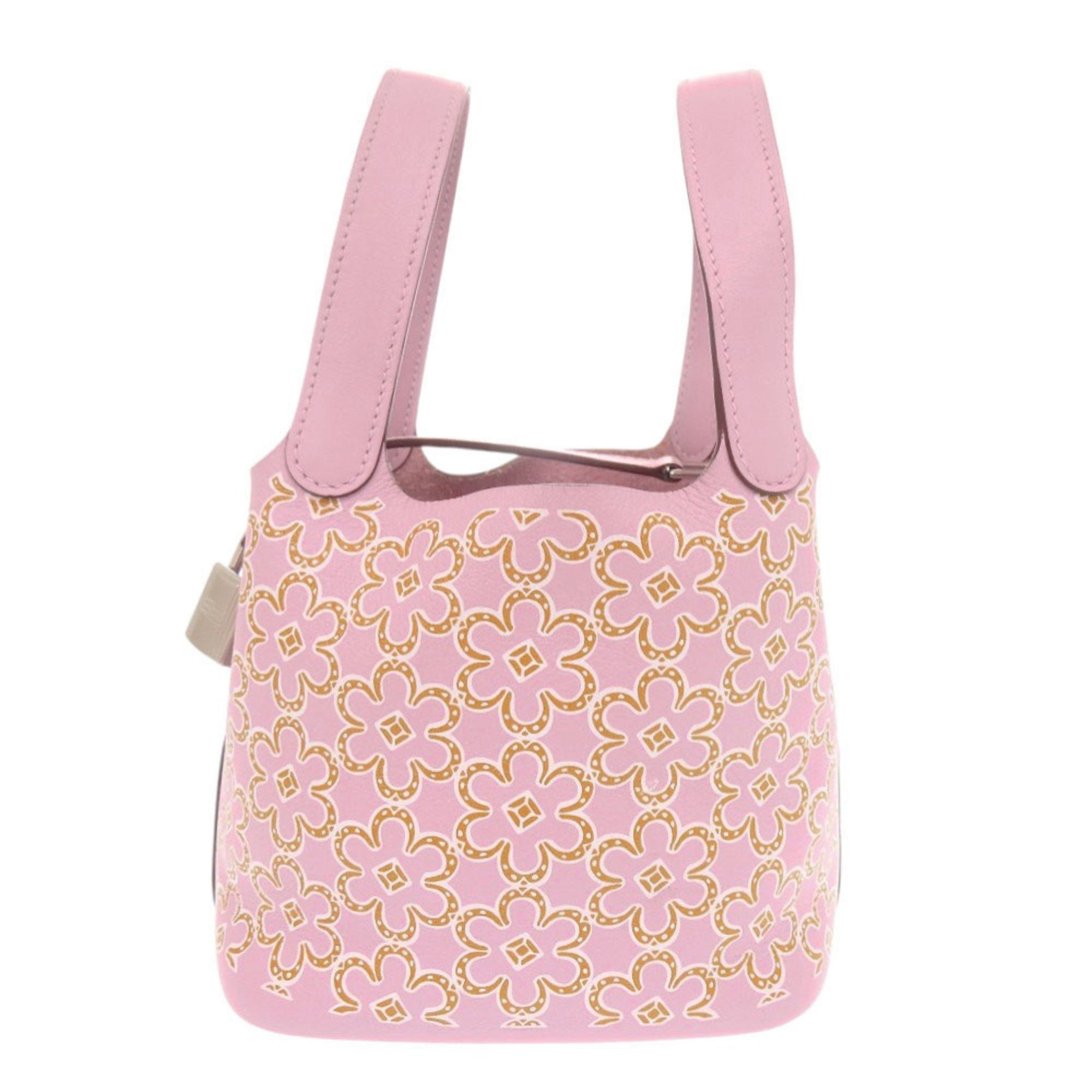 Hermès Picotin Lock Micro Lucky Daisy Handbag in Swift Leather, Mauve Sylvestre Silver Hardware, U Stamp (Made 2022) 0772 HERMES