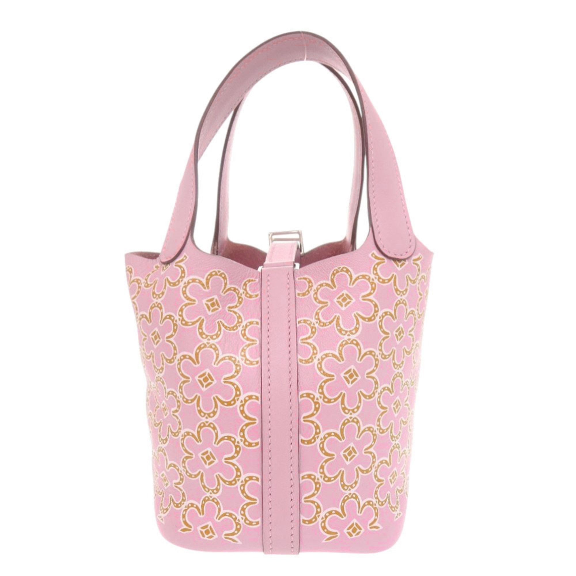 Hermès Picotin Lock Micro Lucky Daisy Handbag in Swift Leather, Mauve Sylvestre Silver Hardware, U Stamp (Made 2022) 0772 HERMES