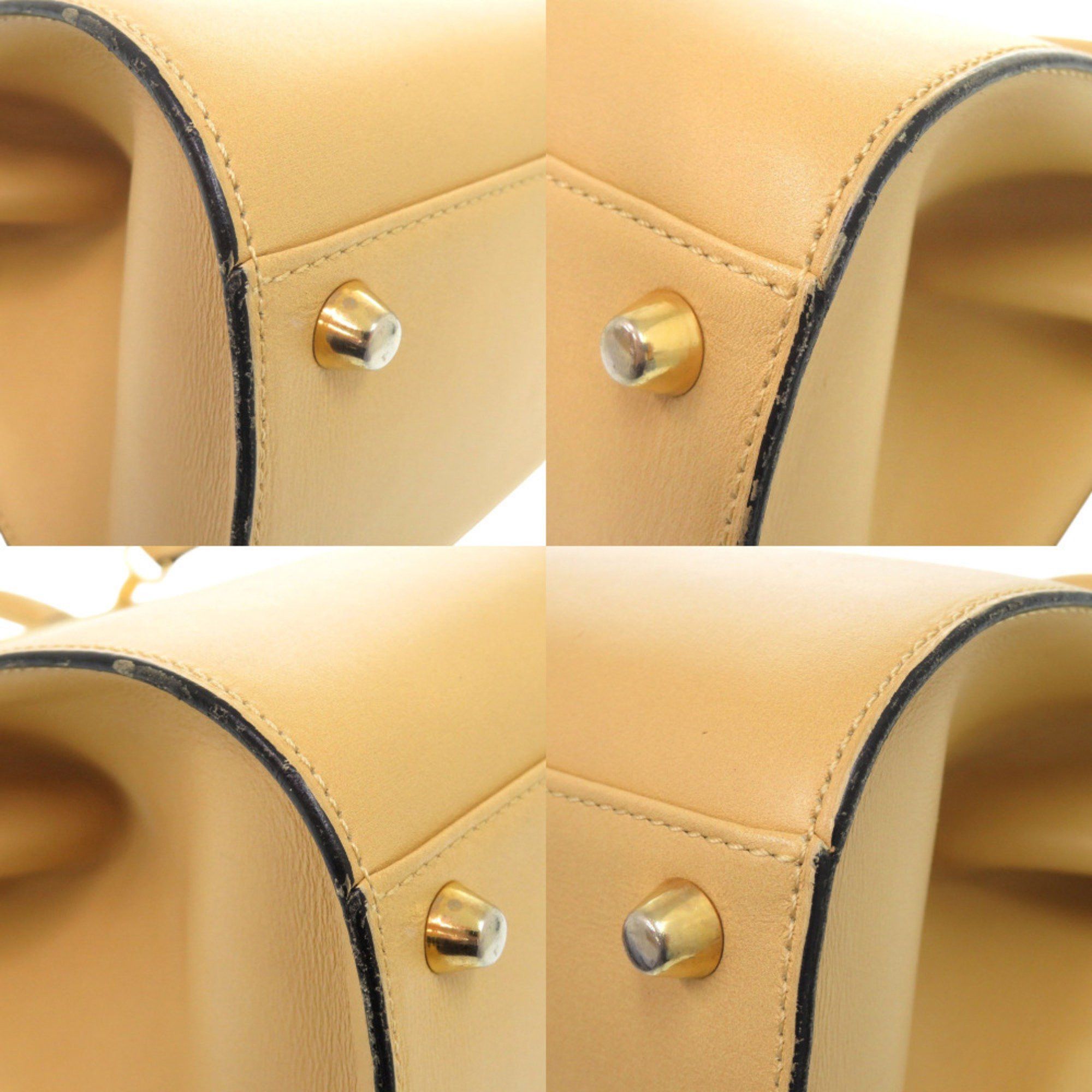 Dior Christian Dior Vintage Leather Beige Shoulder Bag with Gold Hardware and Clasp Closure, 0697 Size ONE SIZE - 4 Thumbnail