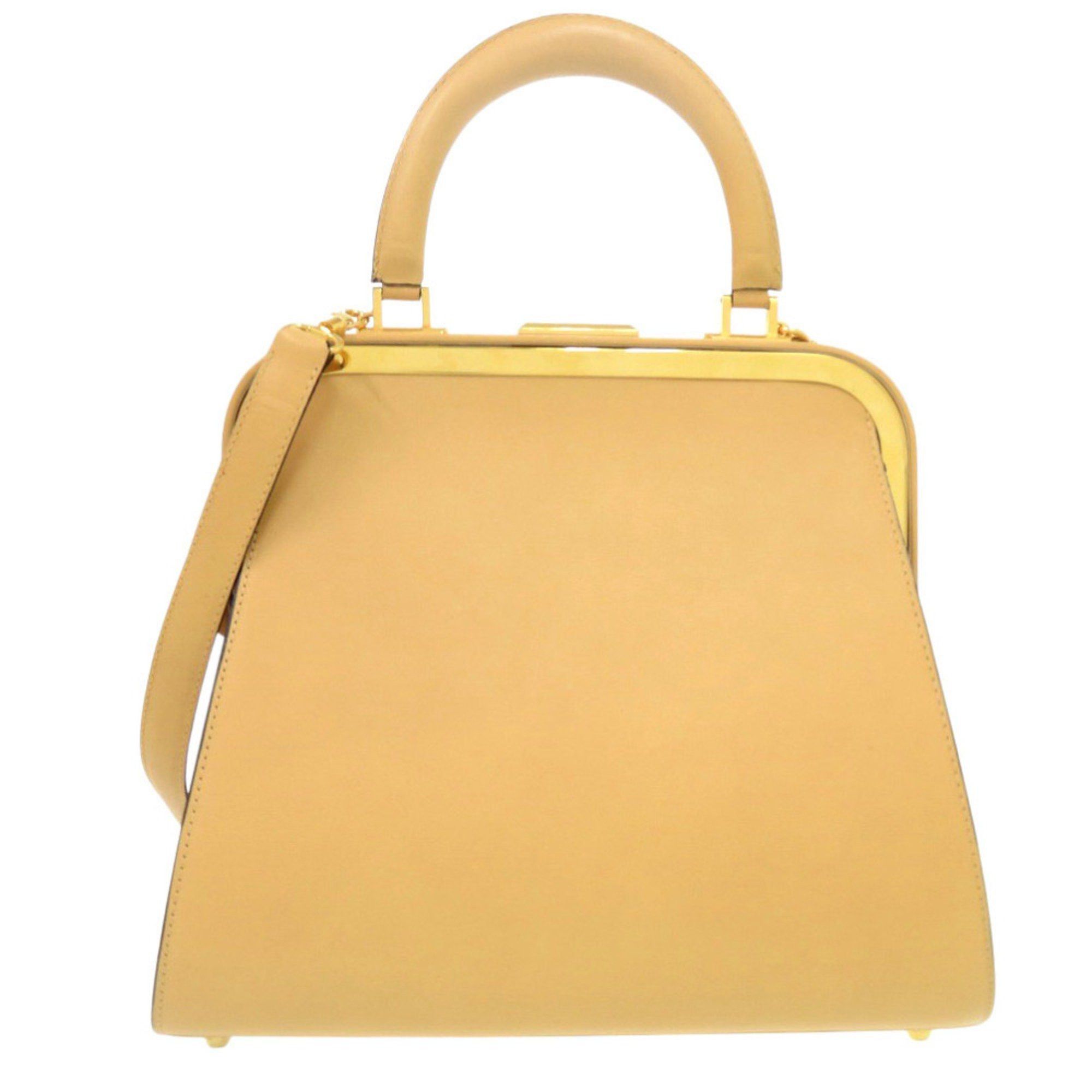 Dior Christian Dior Vintage Leather Beige Shoulder Bag with Gold Hardware and Clasp Closure, 0697 Size ONE SIZE - 3 Thumbnail