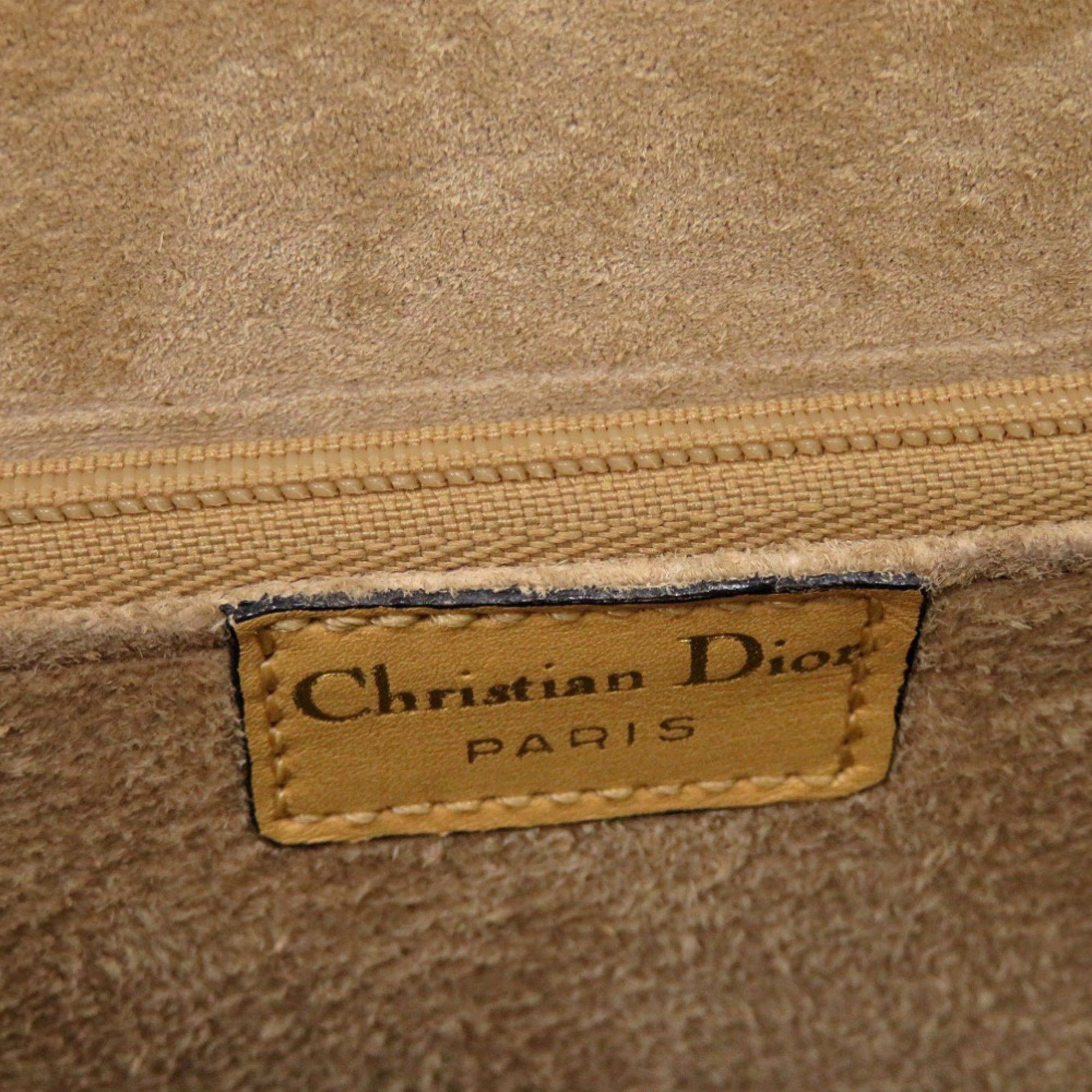 Dior Christian Dior Vintage Leather Beige Shoulder Bag with Gold Hardware and Clasp Closure, 0697 Size ONE SIZE - 9 Thumbnail