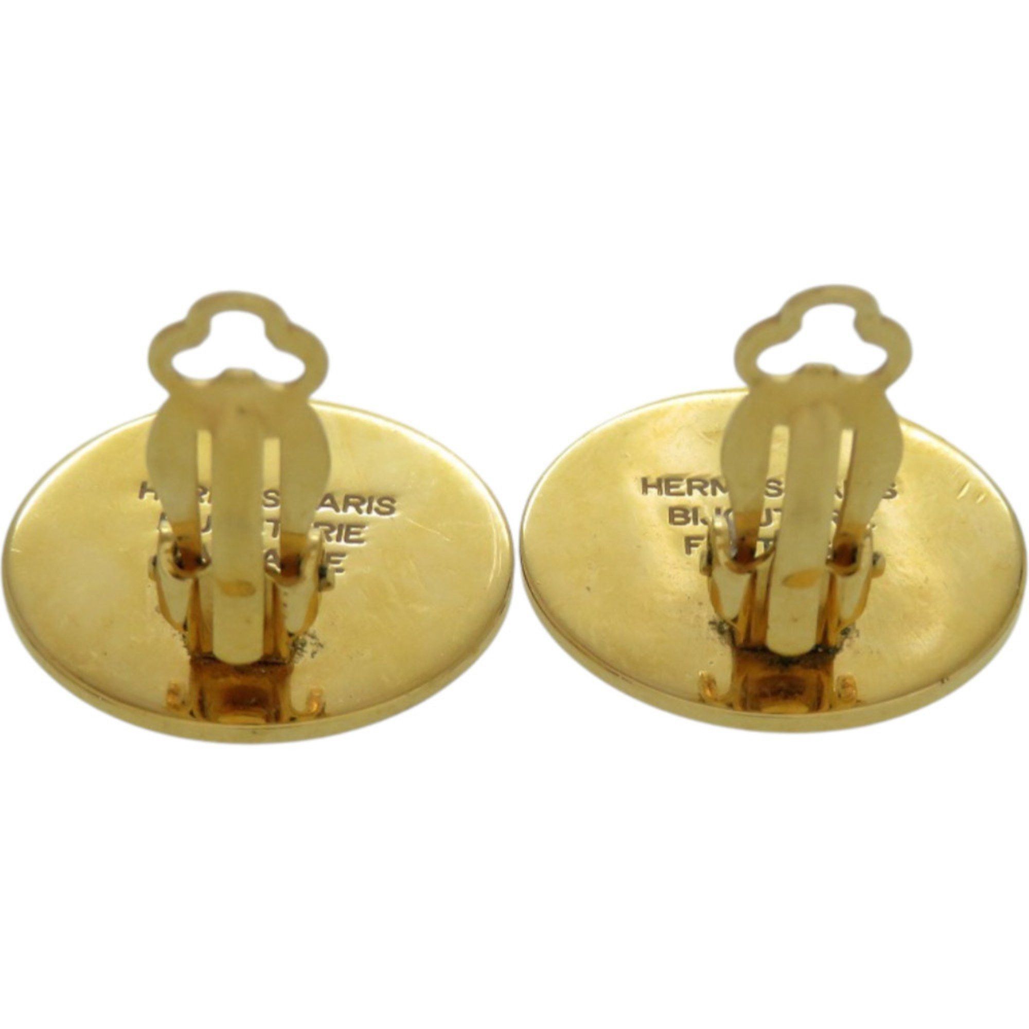 Hermes Hermes Serie Metal Gold Earrings 0155 HERMES Size ONE SIZE - 3 Thumbnail