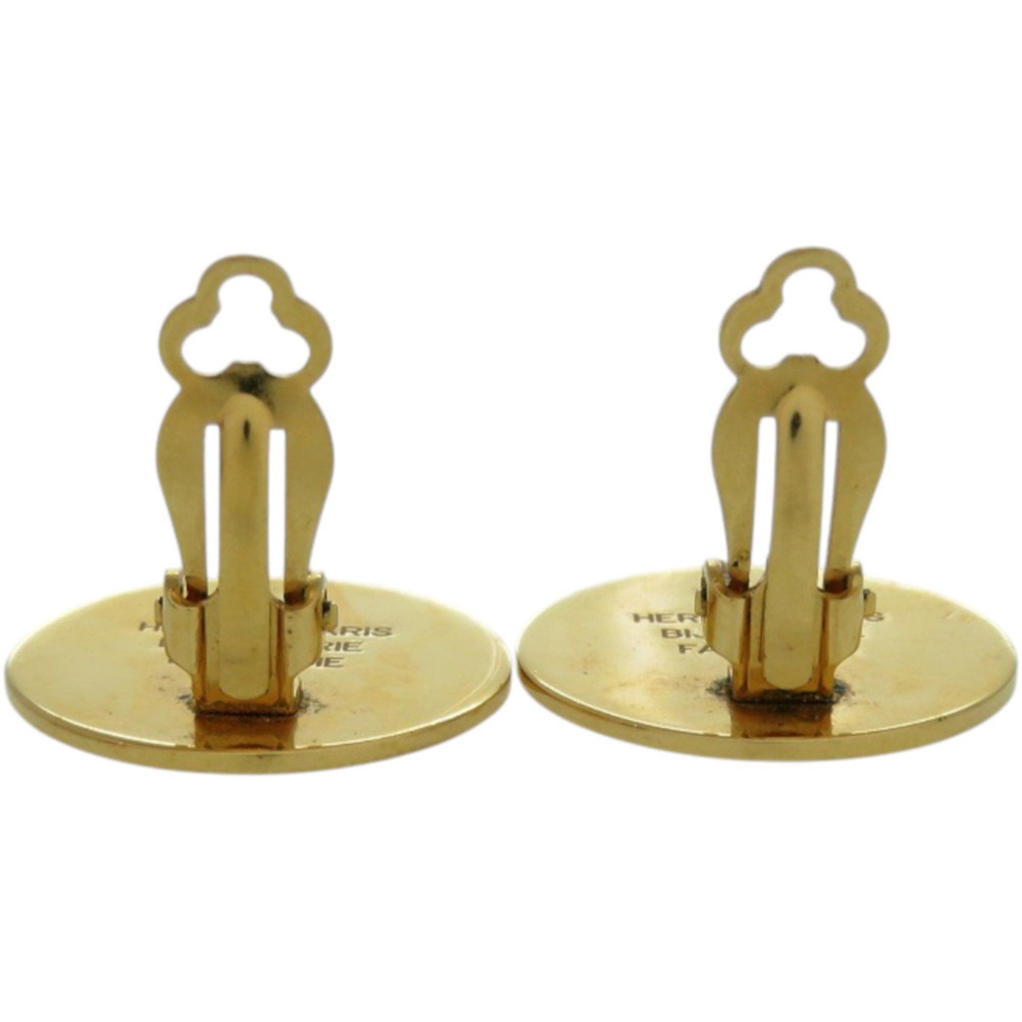Hermes Hermes Serie Metal Gold Earrings 0155 HERMES Size ONE SIZE - 4 Thumbnail